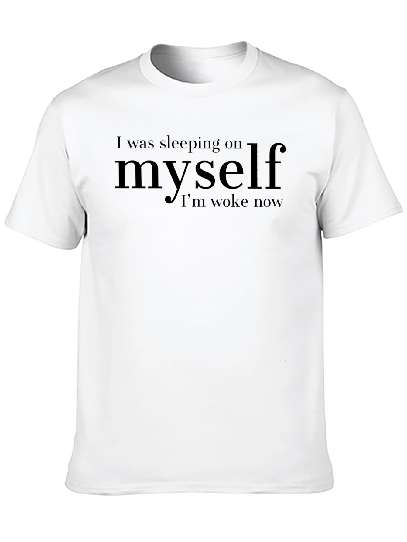 Black Woke Graphic Tee - "Sleeping on Myself" Design view 10