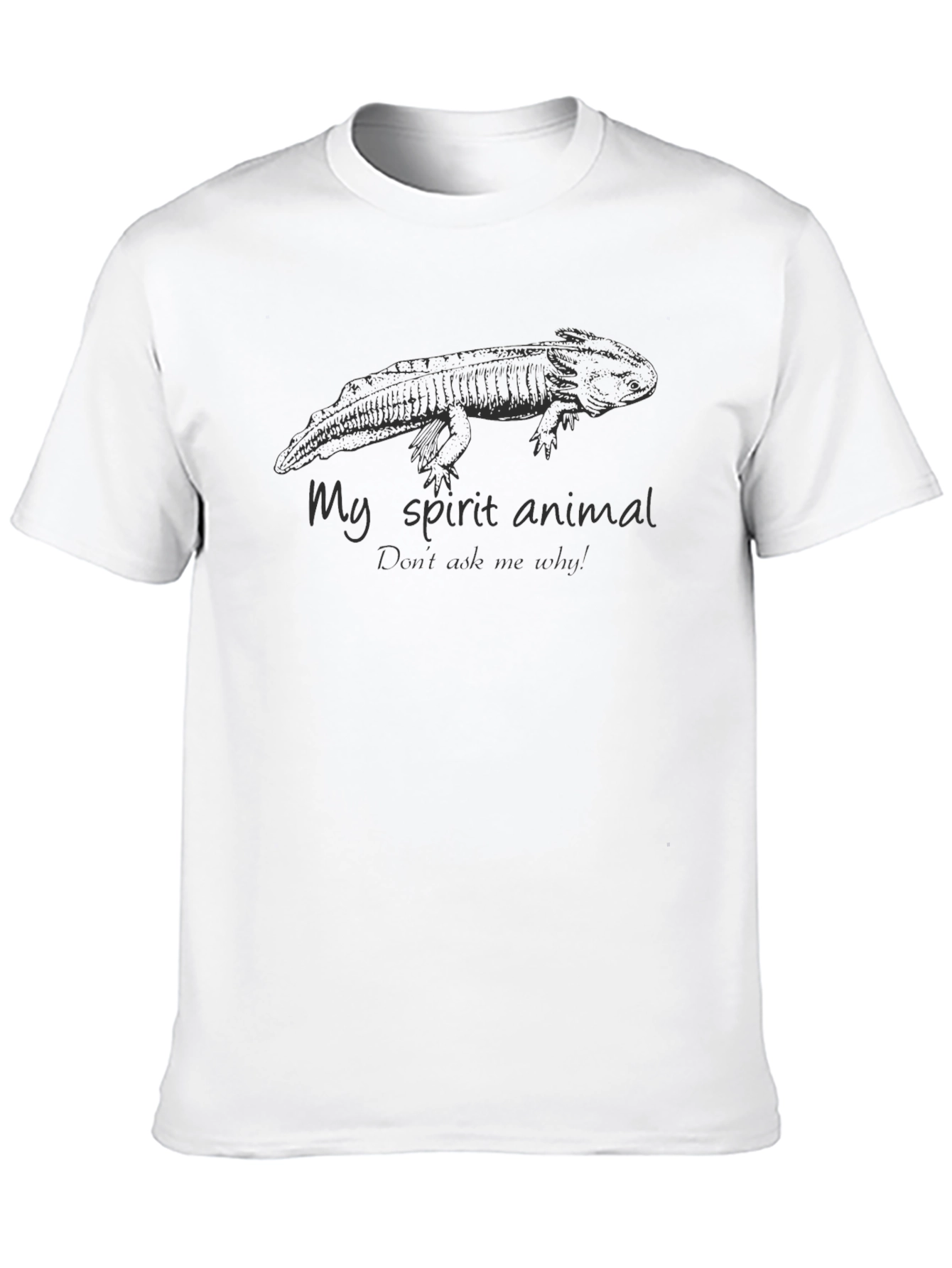 Black Axolotl Spirit Animal Graphic T-Shirt - Soft Cotton Tee view 10