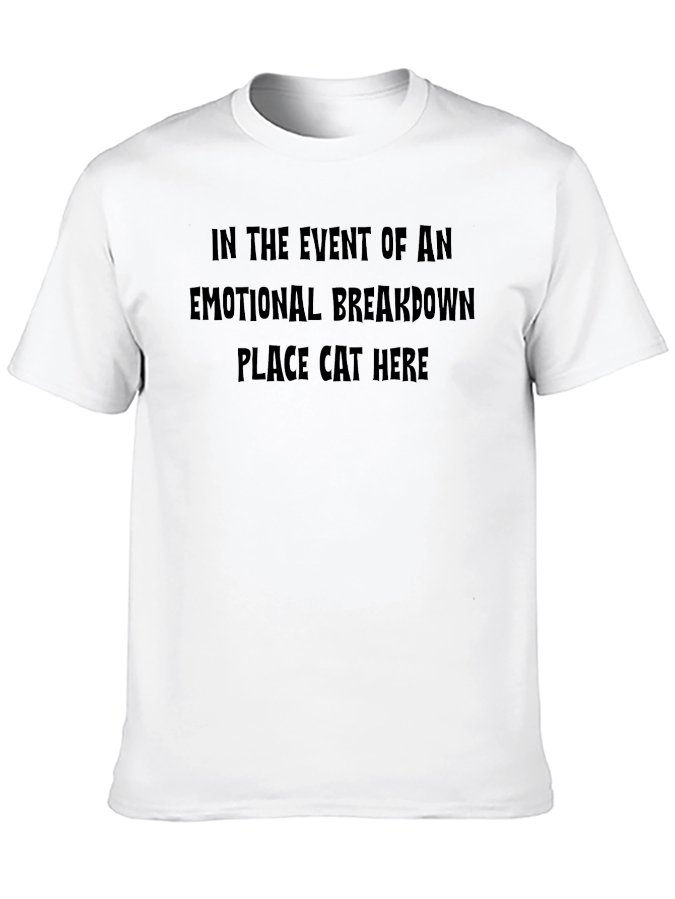 Black Emotional Breakdown Cat T-Shirt - Soft Cotton Comfort view 10