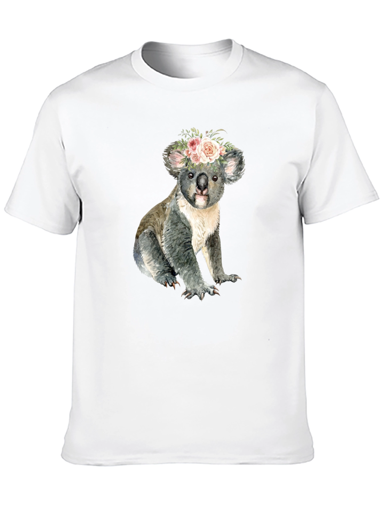 Black Floral Koala Bear Graphic T-Shirt view 10
