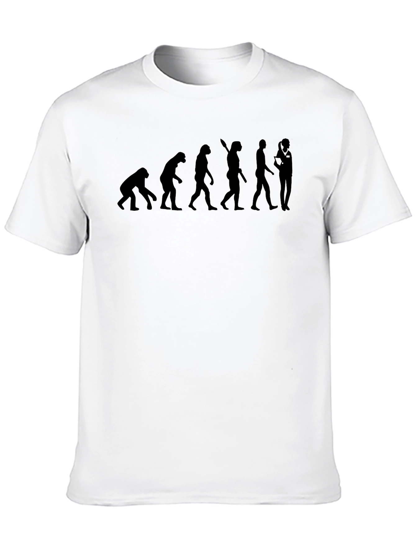 Black Evolution of Man T-Shirt - Black Novelty Tee view 10