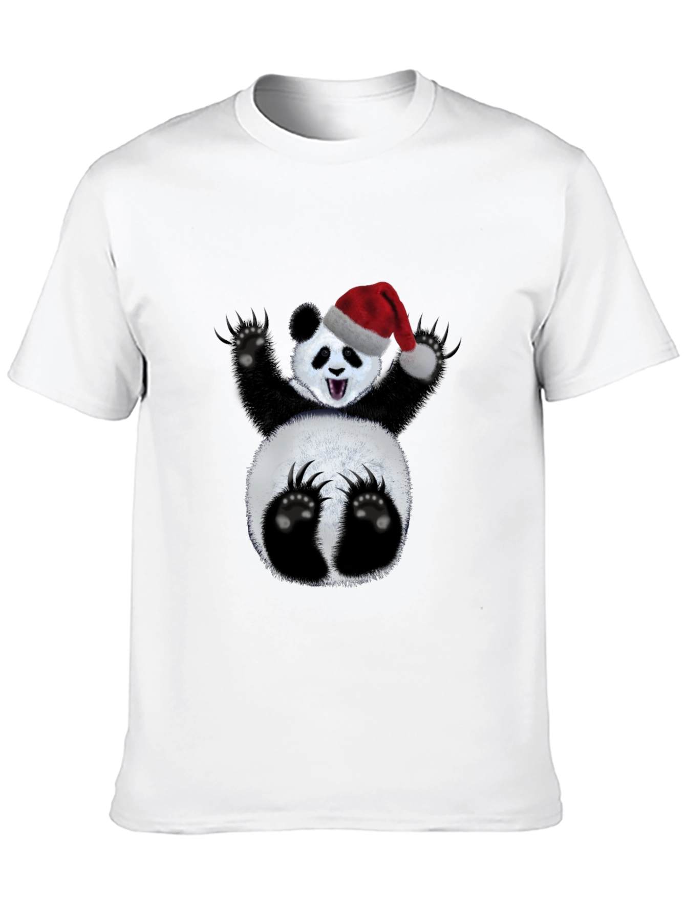Black Festive Panda T-Shirt - Holiday Cheer view 10