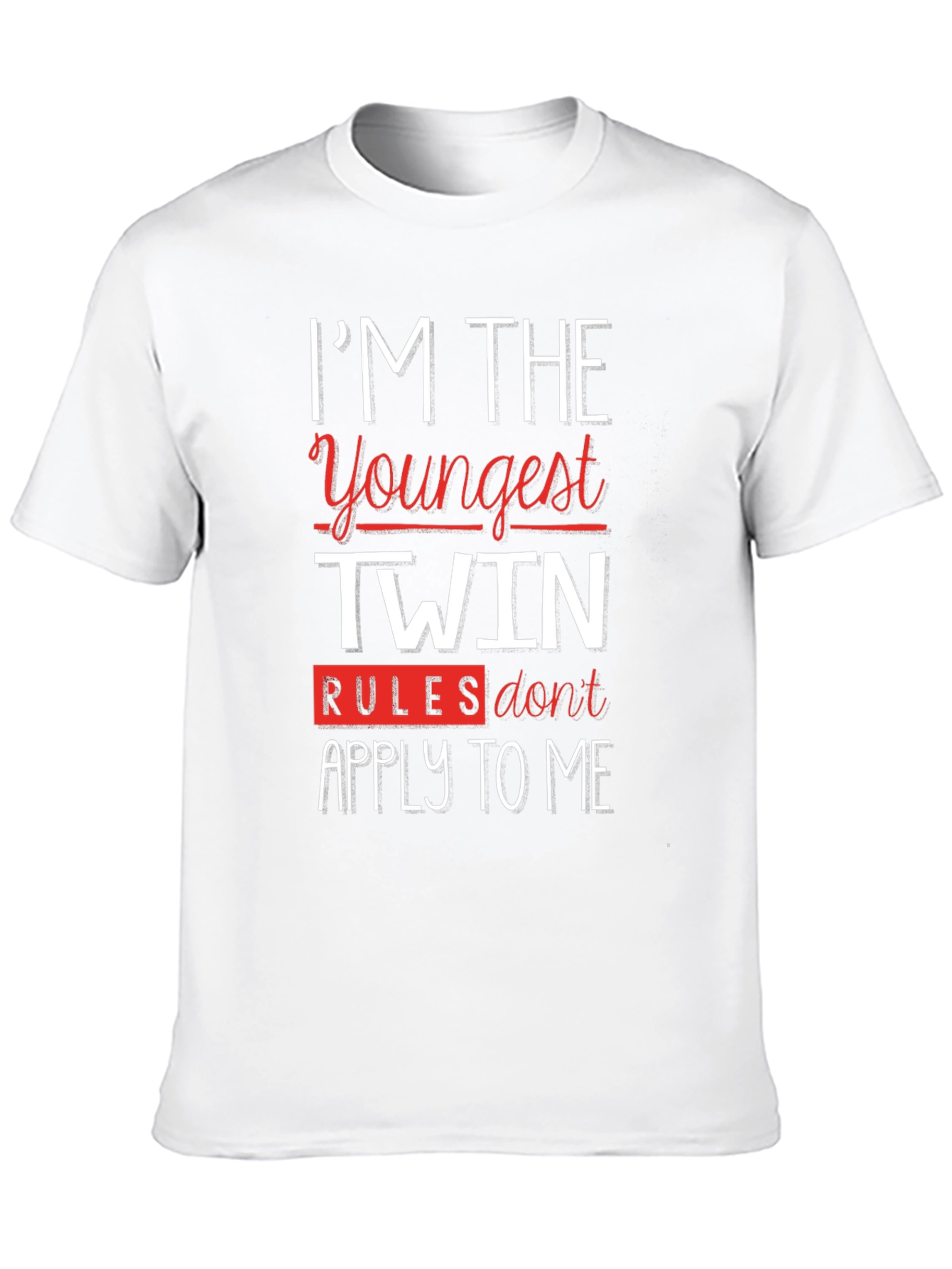 Black I'm The Youngest Twin Funny T-Shirt view 10