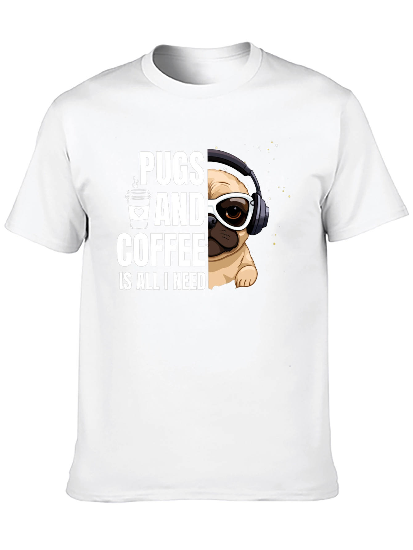 Black Pugs & Coffee Graphic Tee view 10