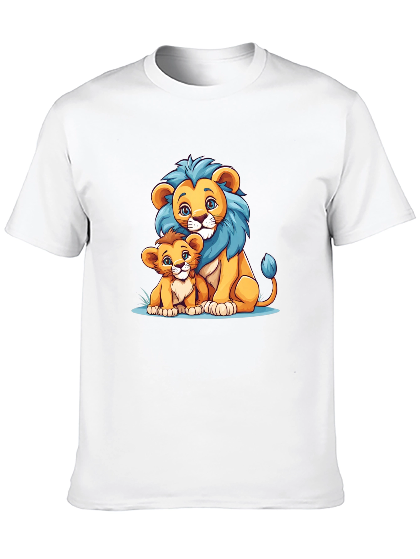 Black Lion Family Graphic Tee - Cute Cartoon Design view 10