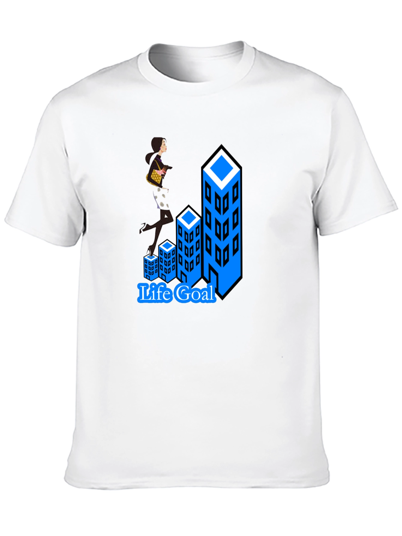 Black Life Goal T-Shirt: Career Woman Climbing Buildings view 10