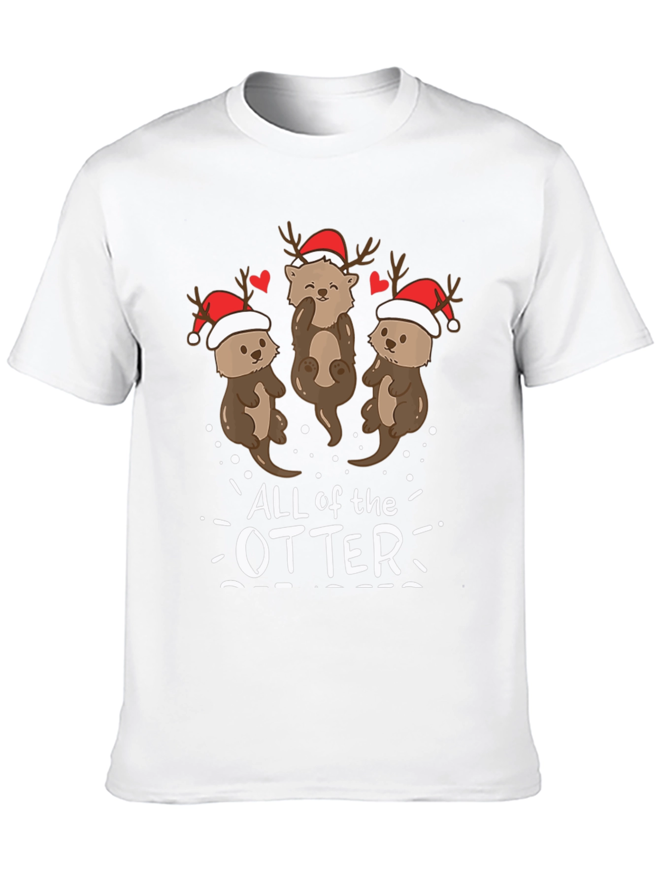 Black Festive Otter Holiday T-Shirt view 10
