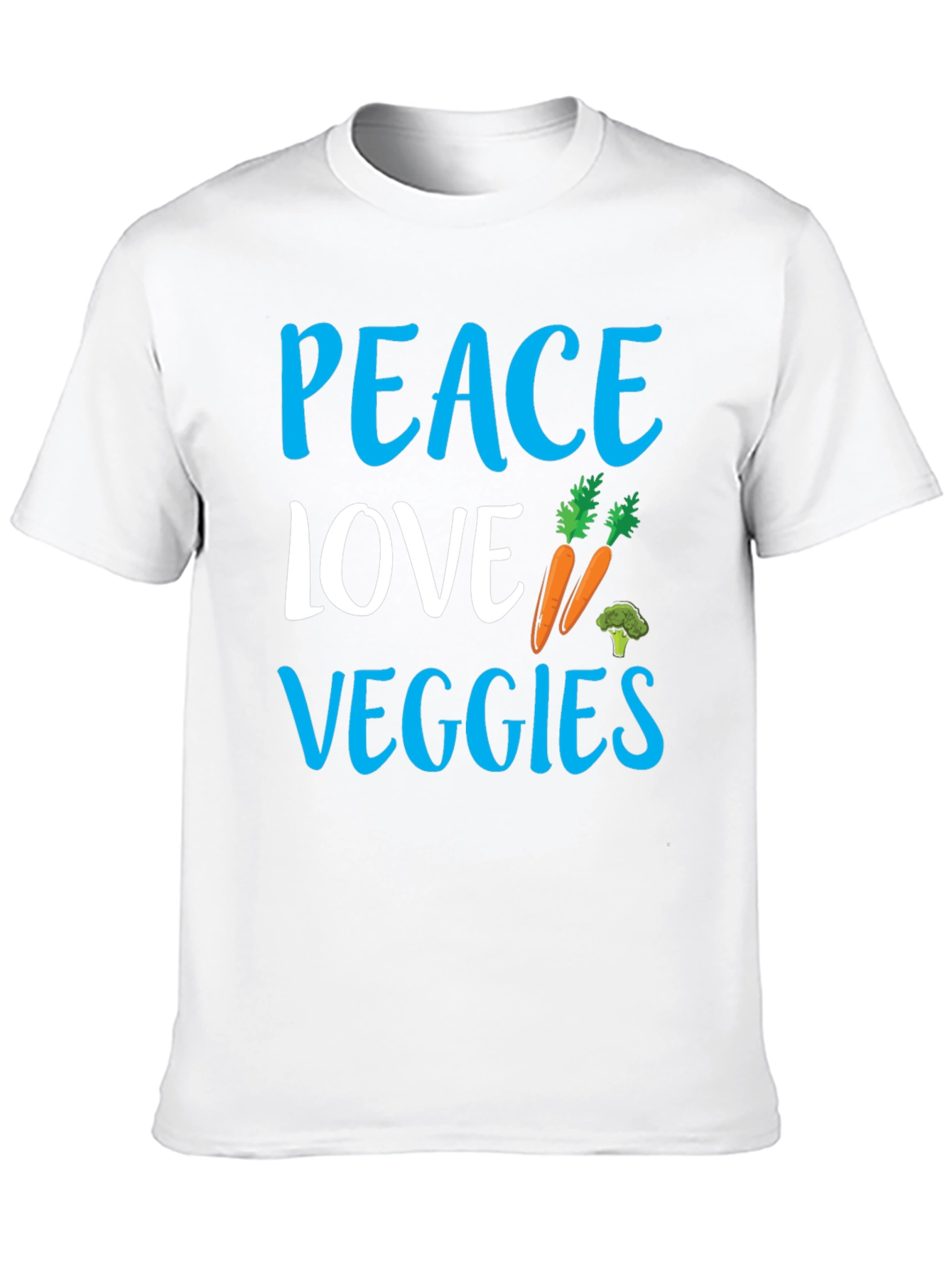 Black Peace Love Veggies Black Graphic Tee view 10