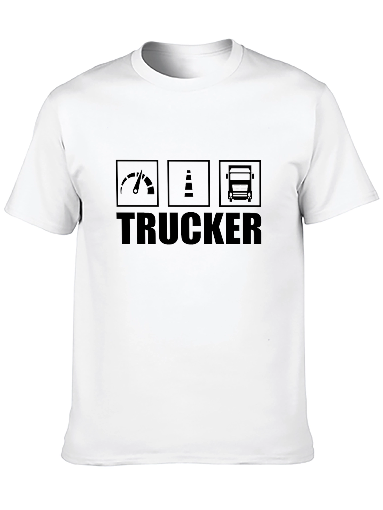 Black Trucker Tee - Black Graphic T-Shirt for Men view 10
