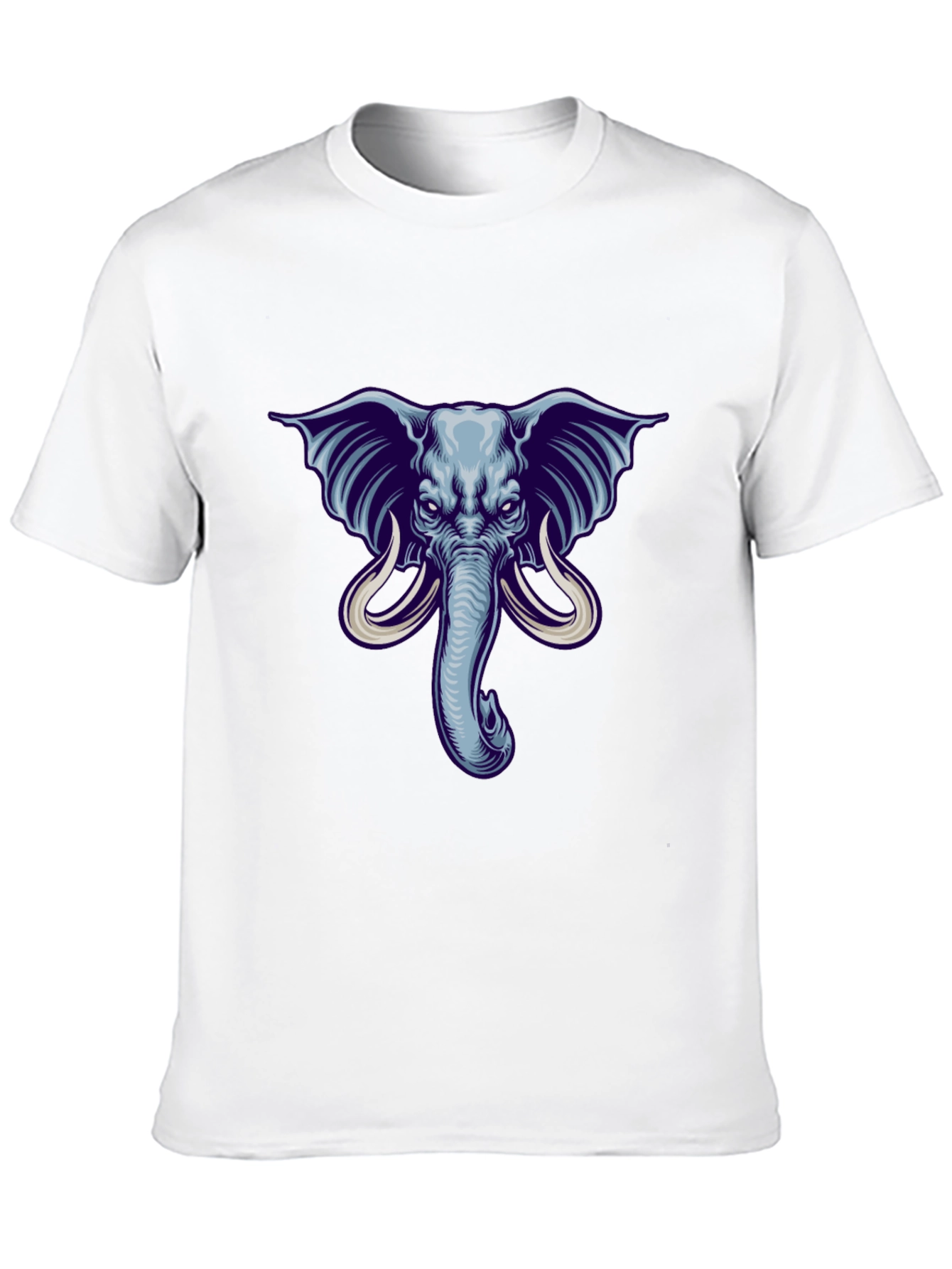 Black Elephant Graphic Print Men's Black T-Shirt view 10