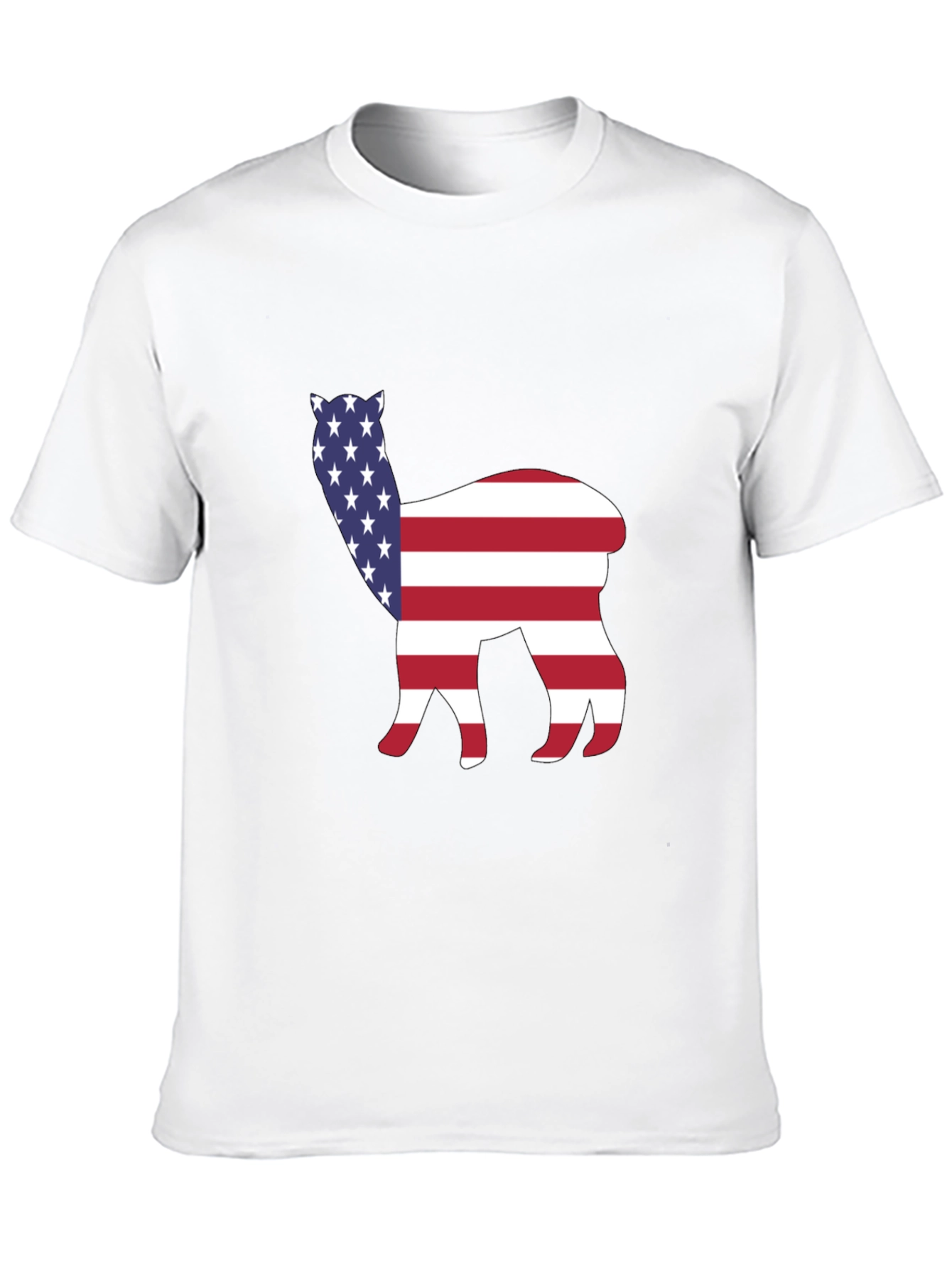 Black American Alpaca Tee - Patriotic USA Flag Animal Shirt view 10