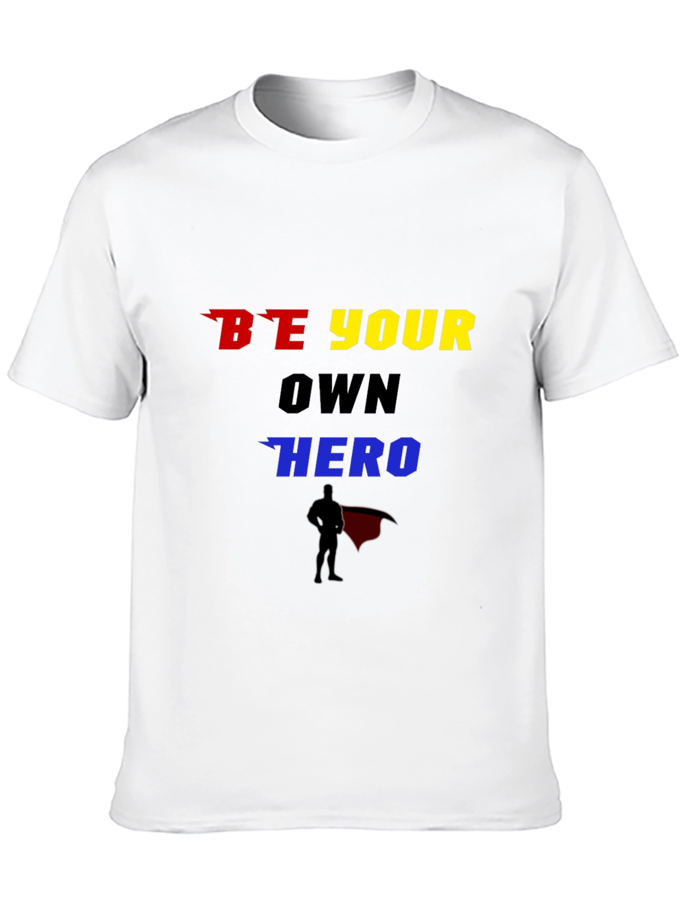 Black Be Your Own Hero Graphic T-Shirt view 10