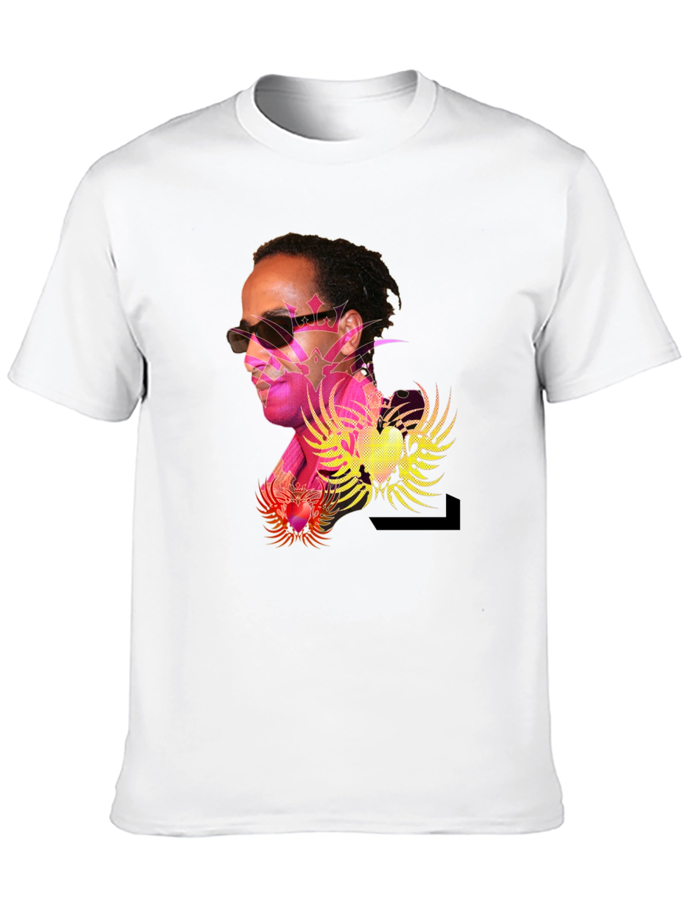 Black Graphic T-Shirt: Retro Pop Art Print view 10