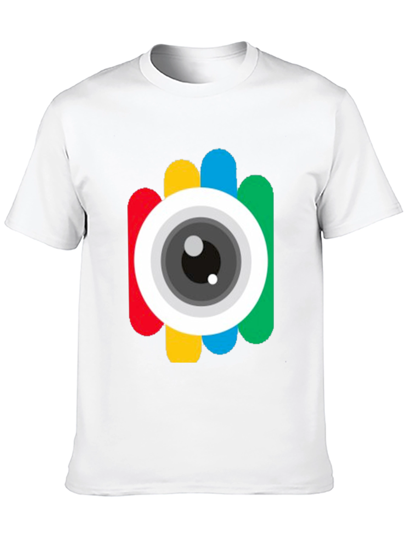 Black Colorful Camera Eye Graphic Black T-Shirt view 10