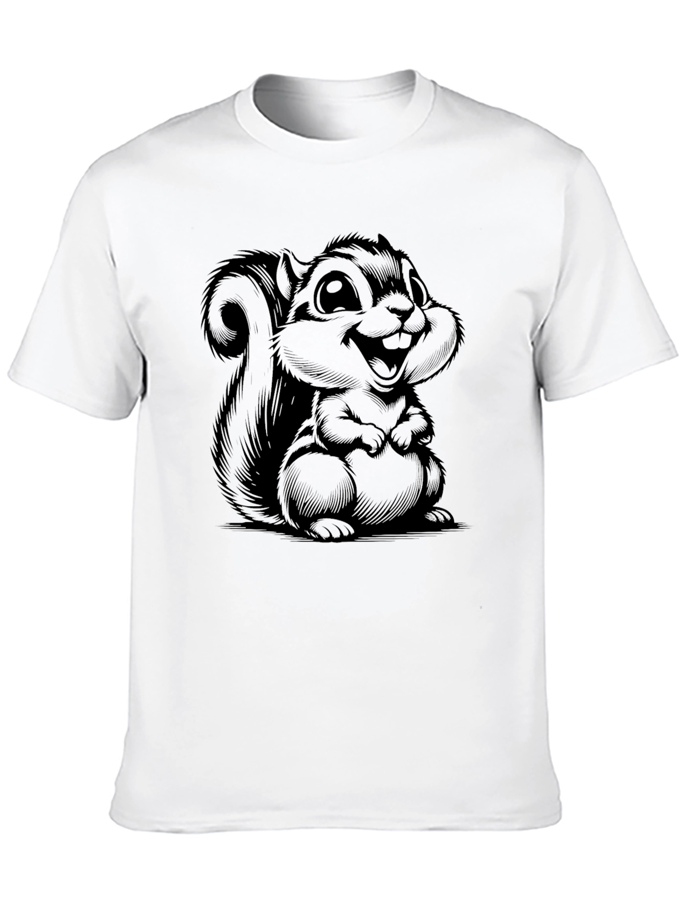 Black Squirrel Graphic T-Shirt - Black Cotton Tee view 10