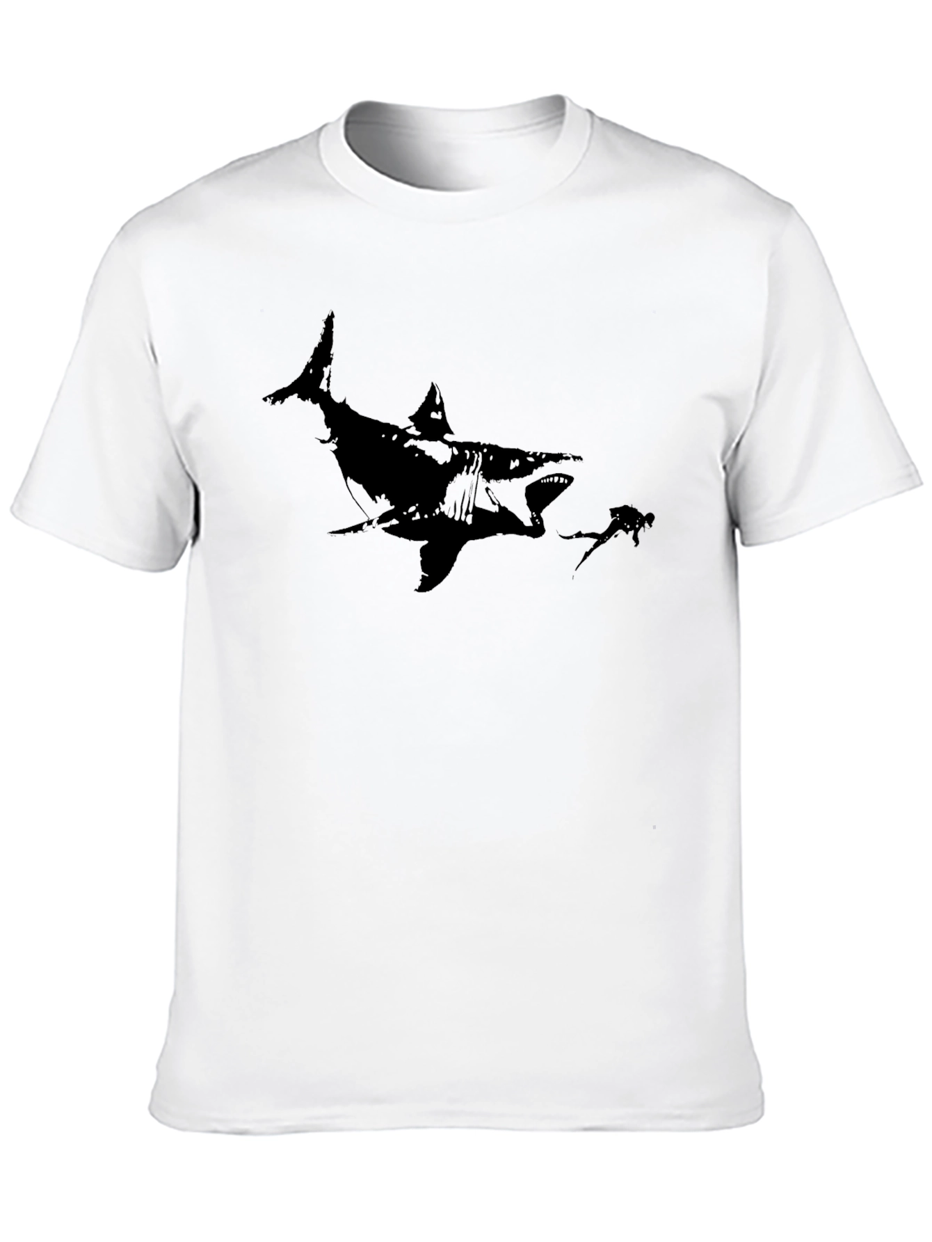 Black Shark Graphic Black T-Shirt view 10