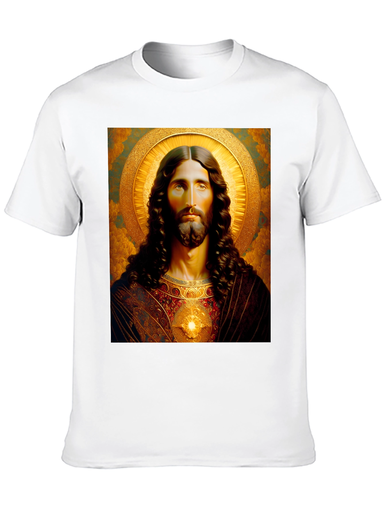 Black Jesus Christ Portrait Graphic T-Shirt - Black view 10