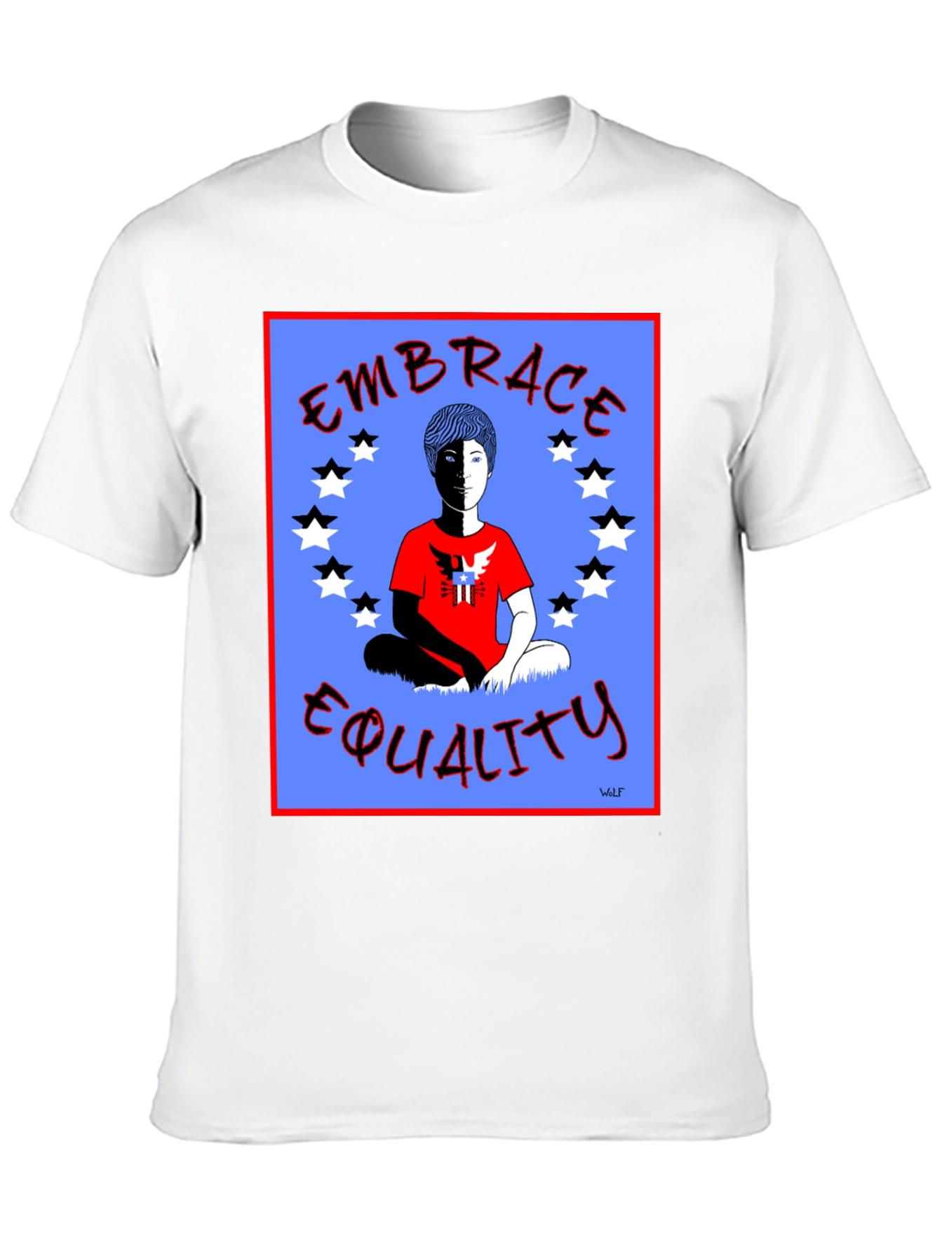Black Embrace Equality Graphic Print Black T-Shirt view 10