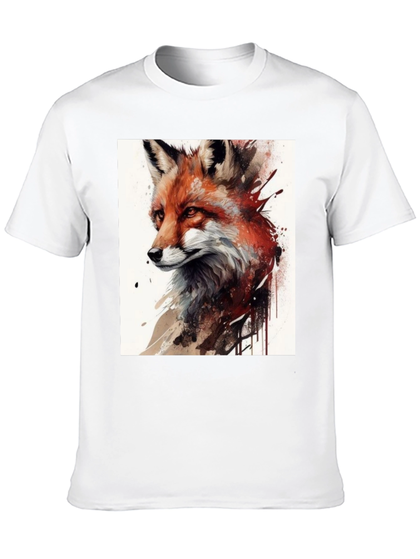 Black Fox Art Graphic Tee - Unisex Black T-Shirt view 10