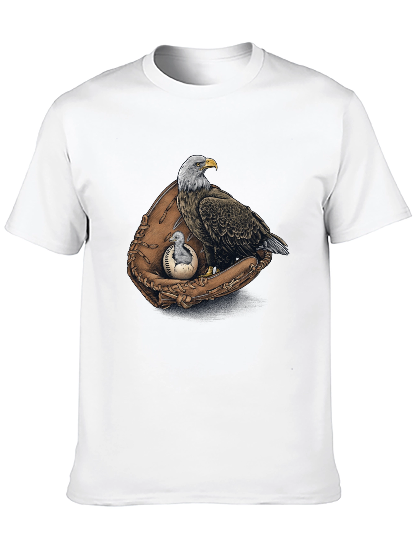 Black Eagle Baseball Glove Graphic Tee view 10