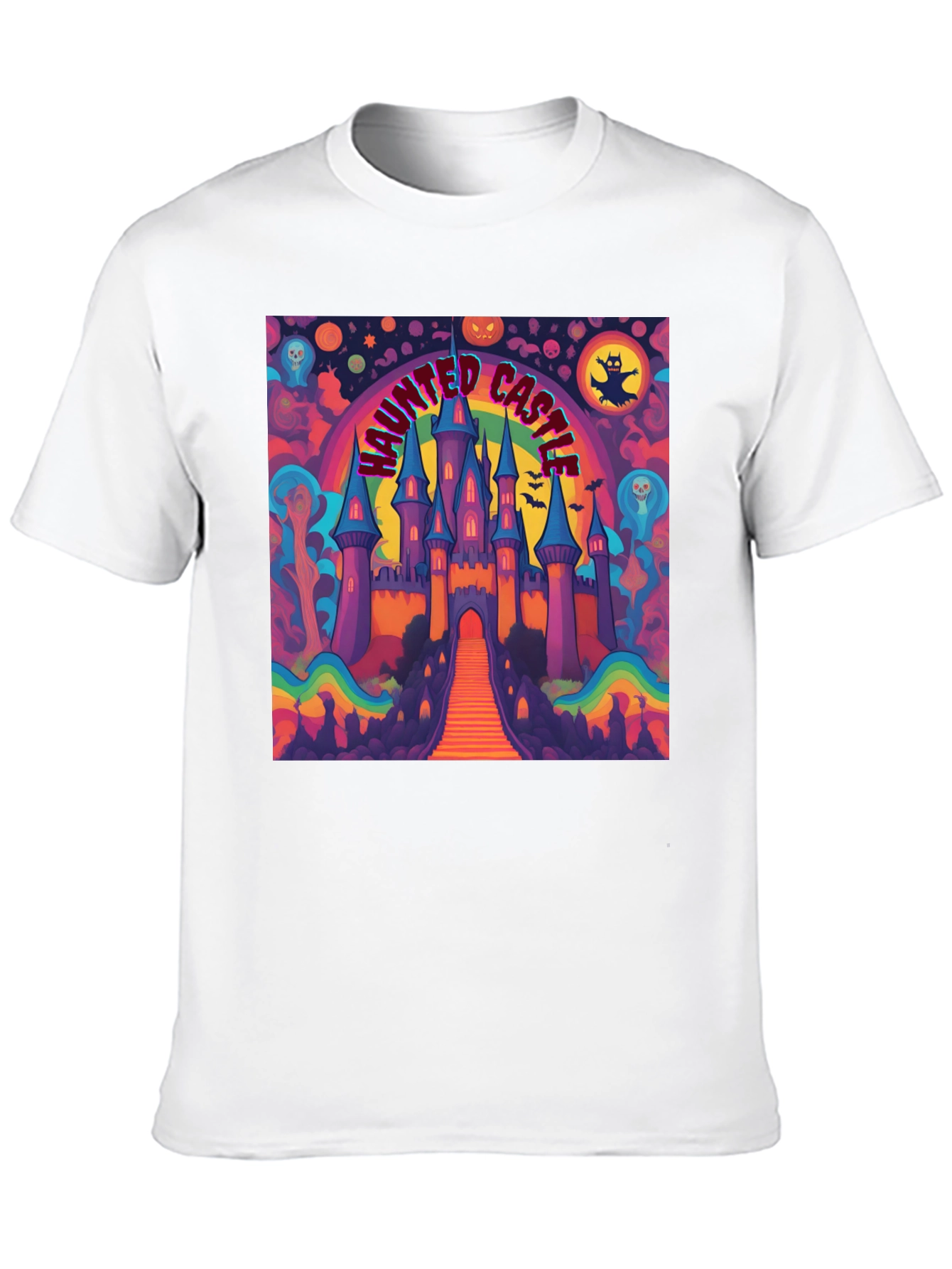 Black Haunted Castle Graphic Tee view 10