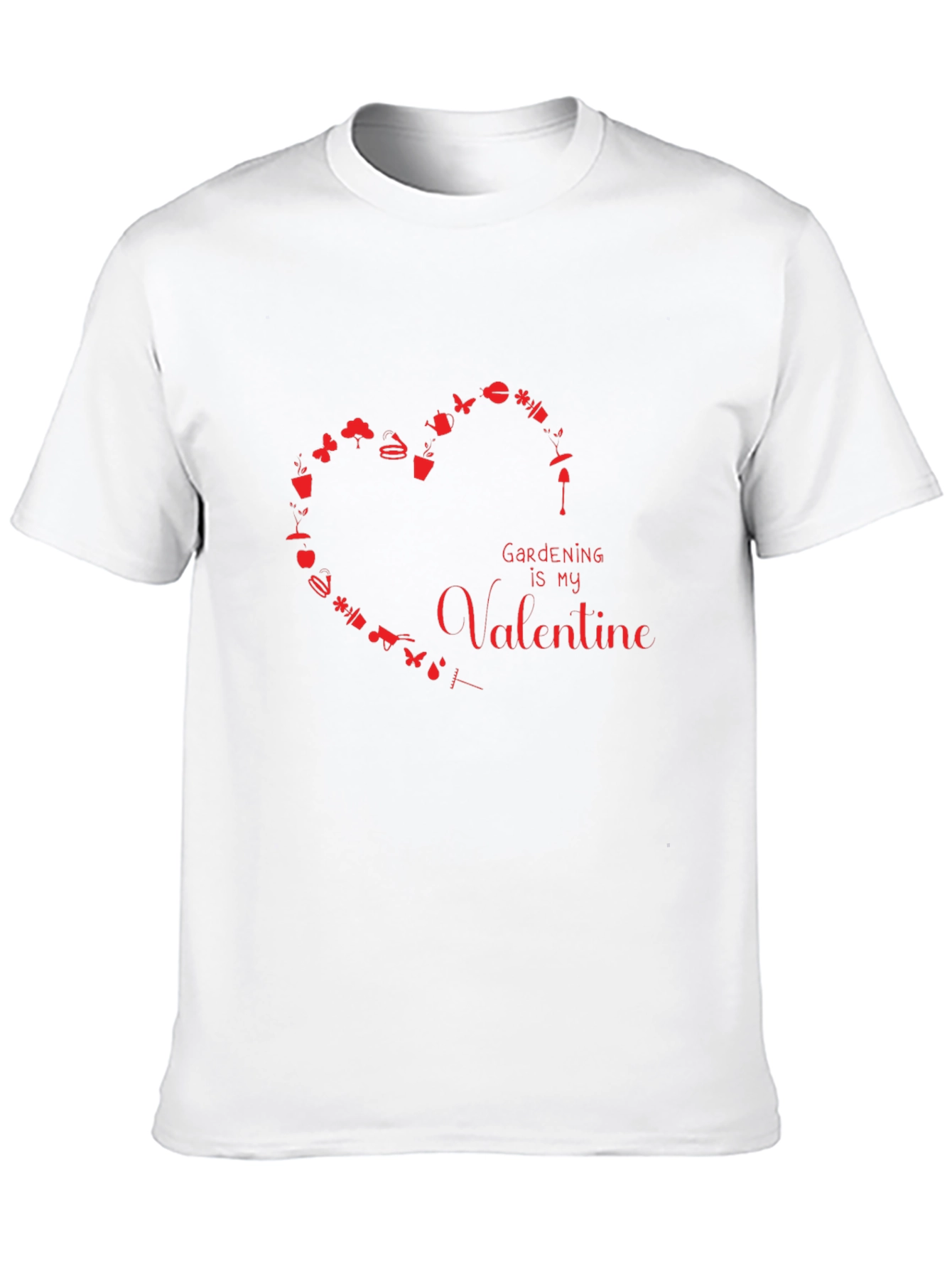 Black Gardening is My Valentine Graphic T-Shirt view 10