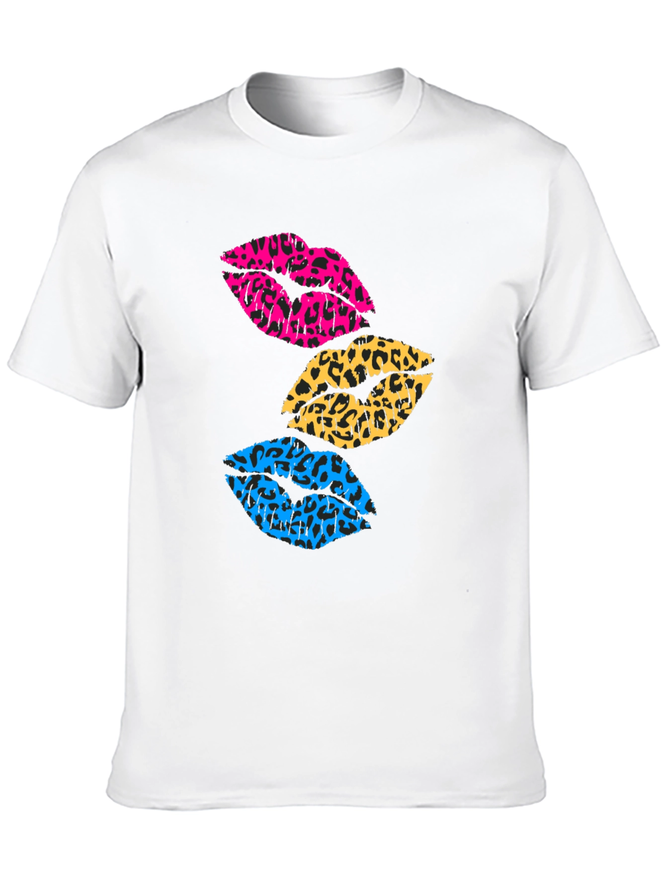 Black Leopard Print Lips Graphic Tee - Trendy Casual Shirt view 10