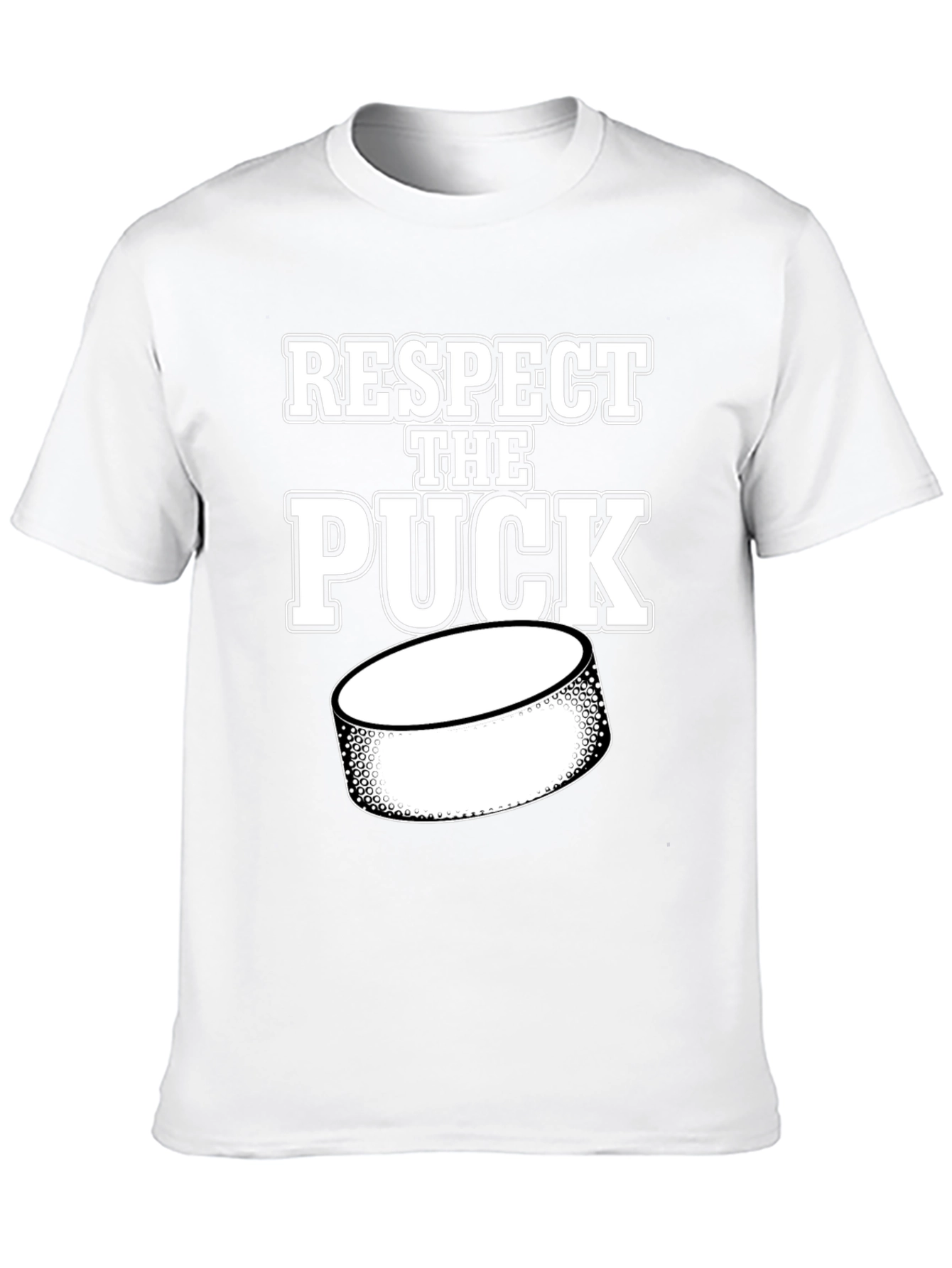 Black Respect the Puck Hockey T-Shirt view 10