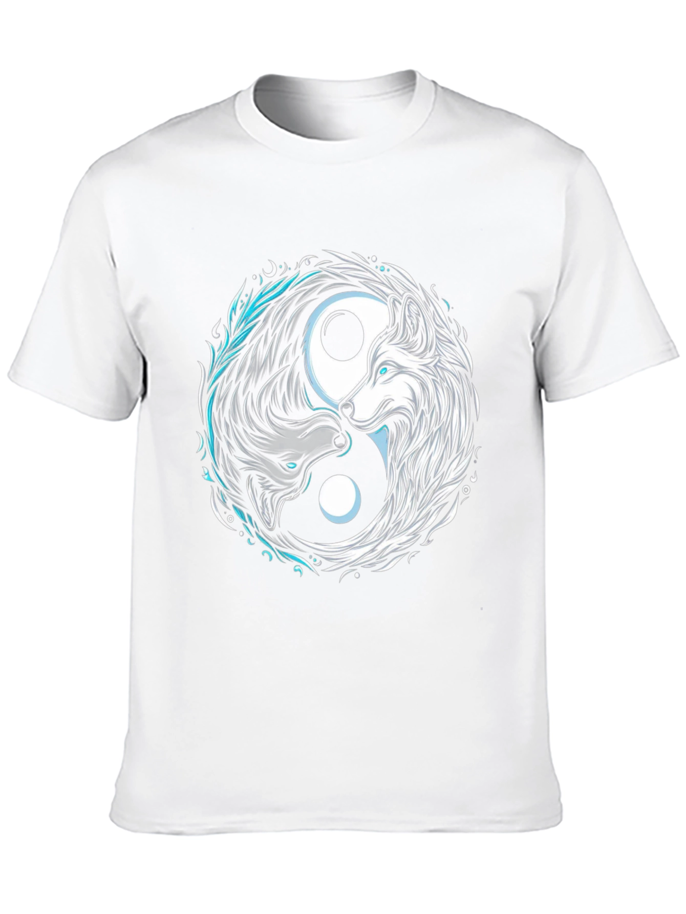 Black Yin Yang Wolf Graphic Tee - Balance & Style view 10