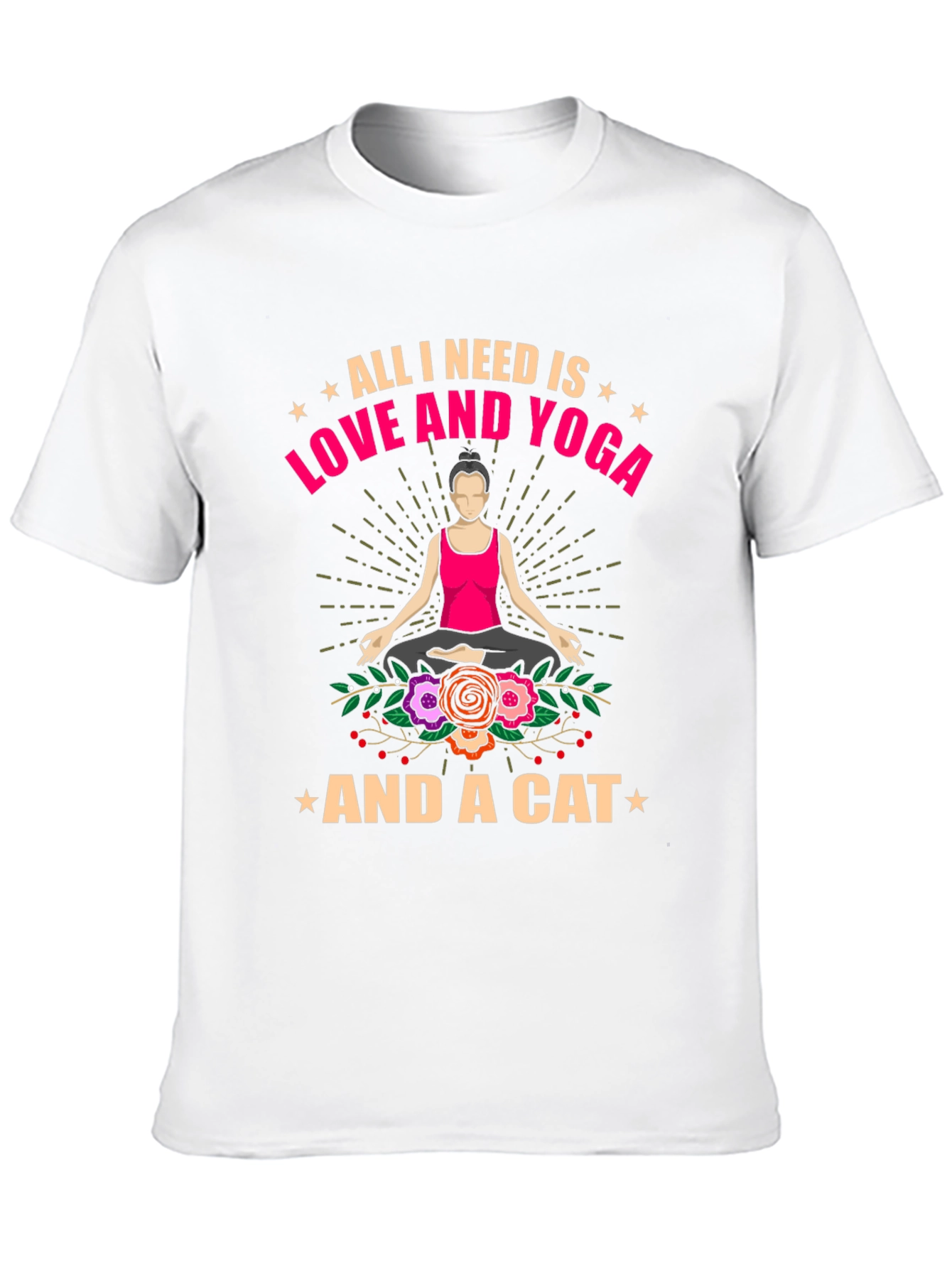 Black Love, Yoga, and Cats T-Shirt - Relaxed Fit view 10