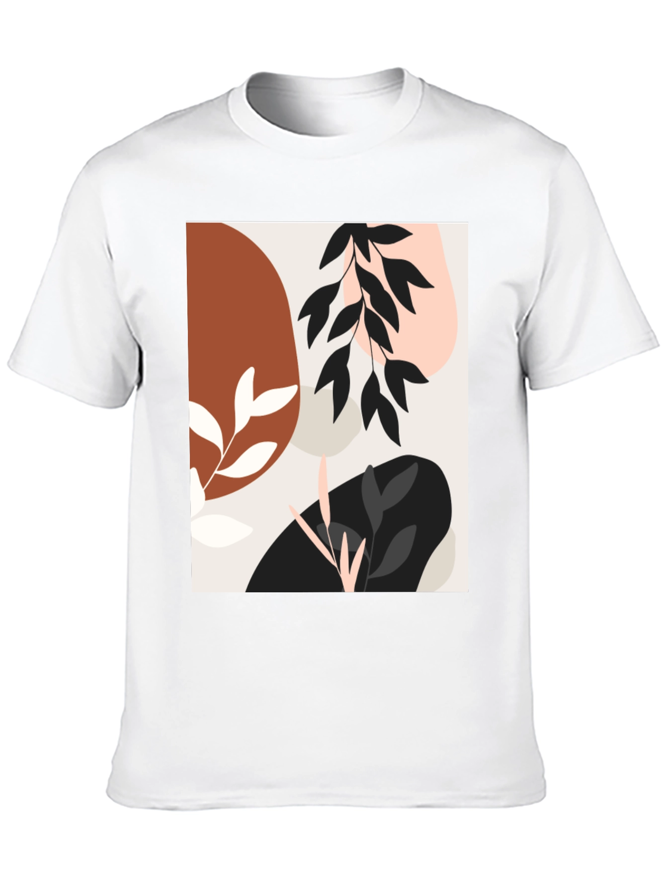 Black Modern Abstract Graphic Print Black T-Shirt view 10