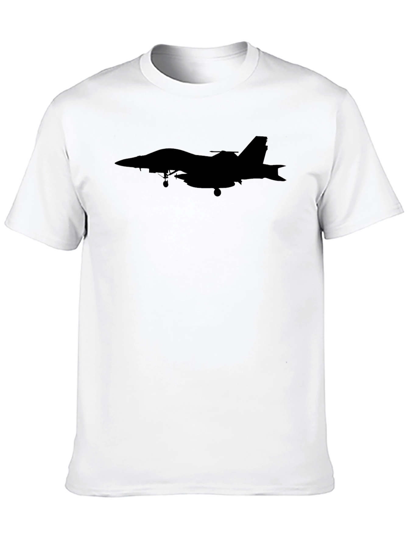 Black Jet Fighter Silhouette Graphic Tee - Black view 10
