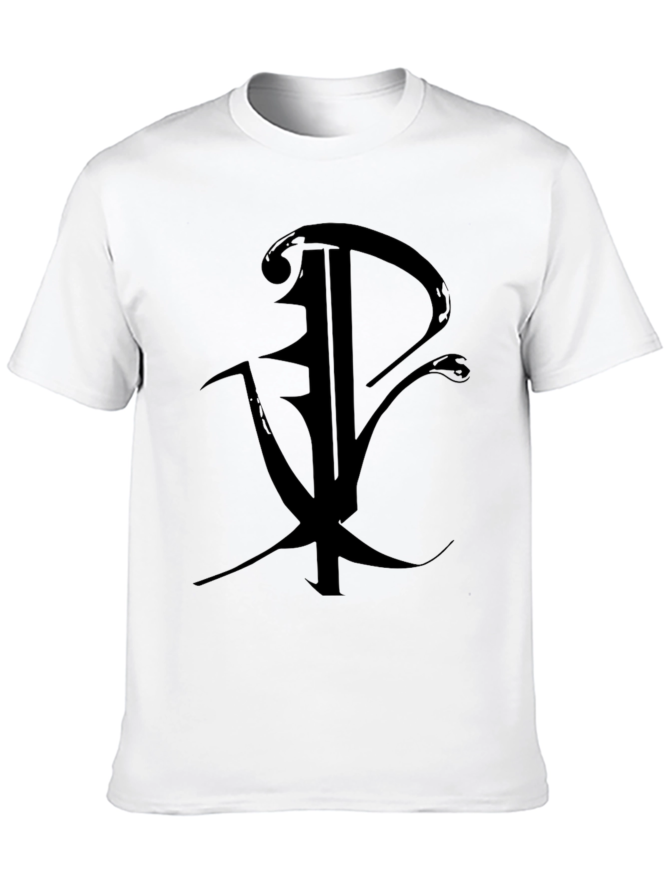 Black Black Graphic Tee with Abstract Symbol view 10