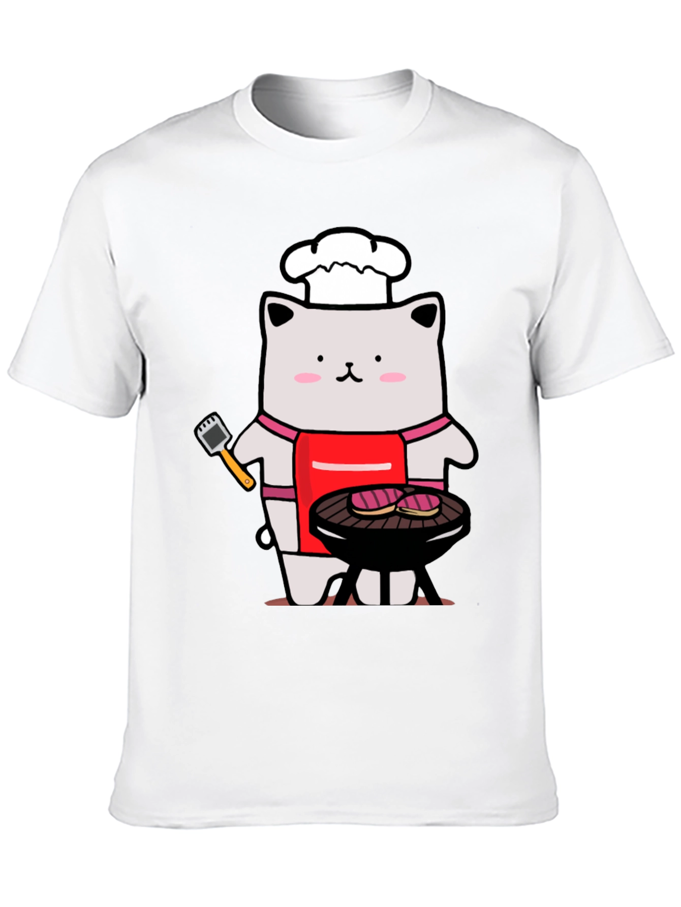 Black Chef Cat BBQ T-Shirt - Funny Grilling Tee view 10