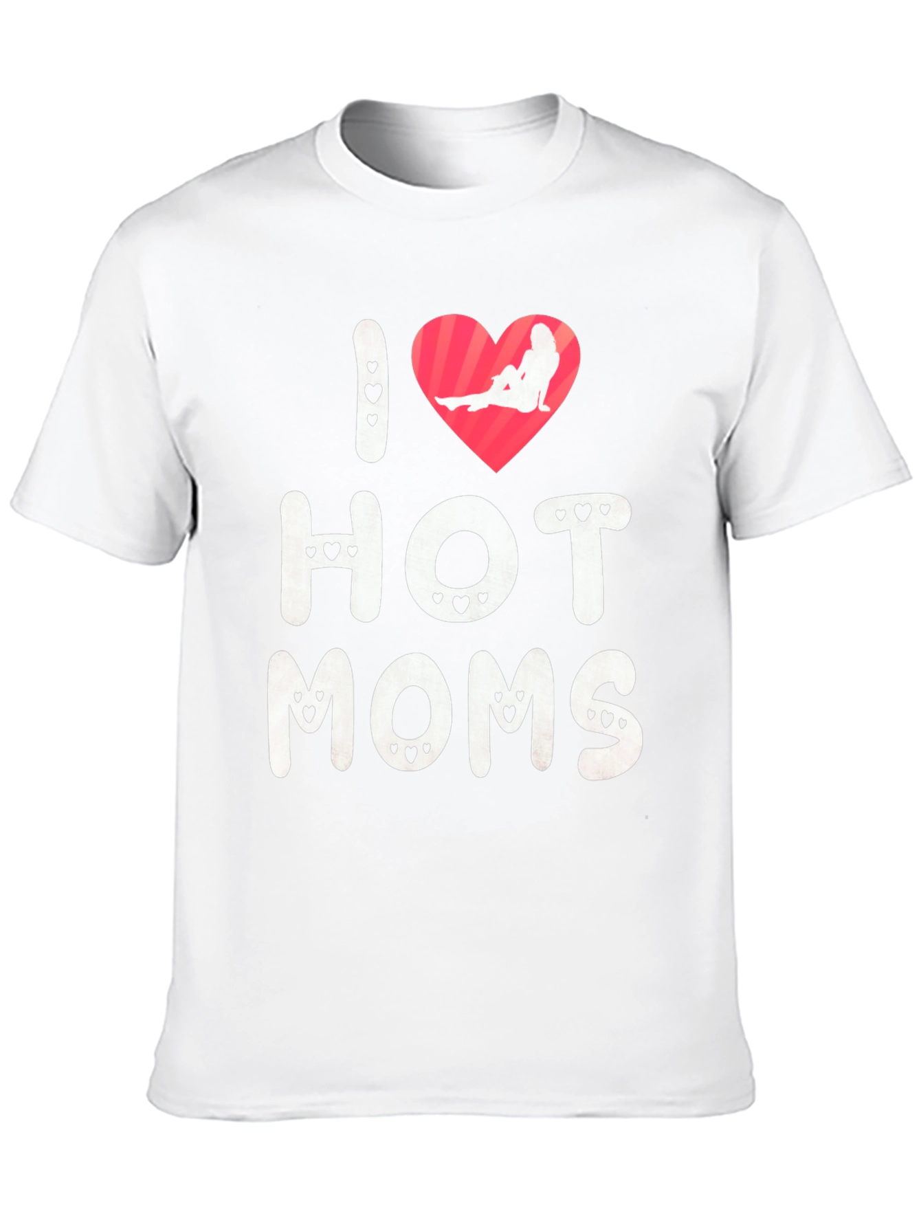 Black I Heart Hot Moms Graphic Tee - Novelty T-Shirt view 10
