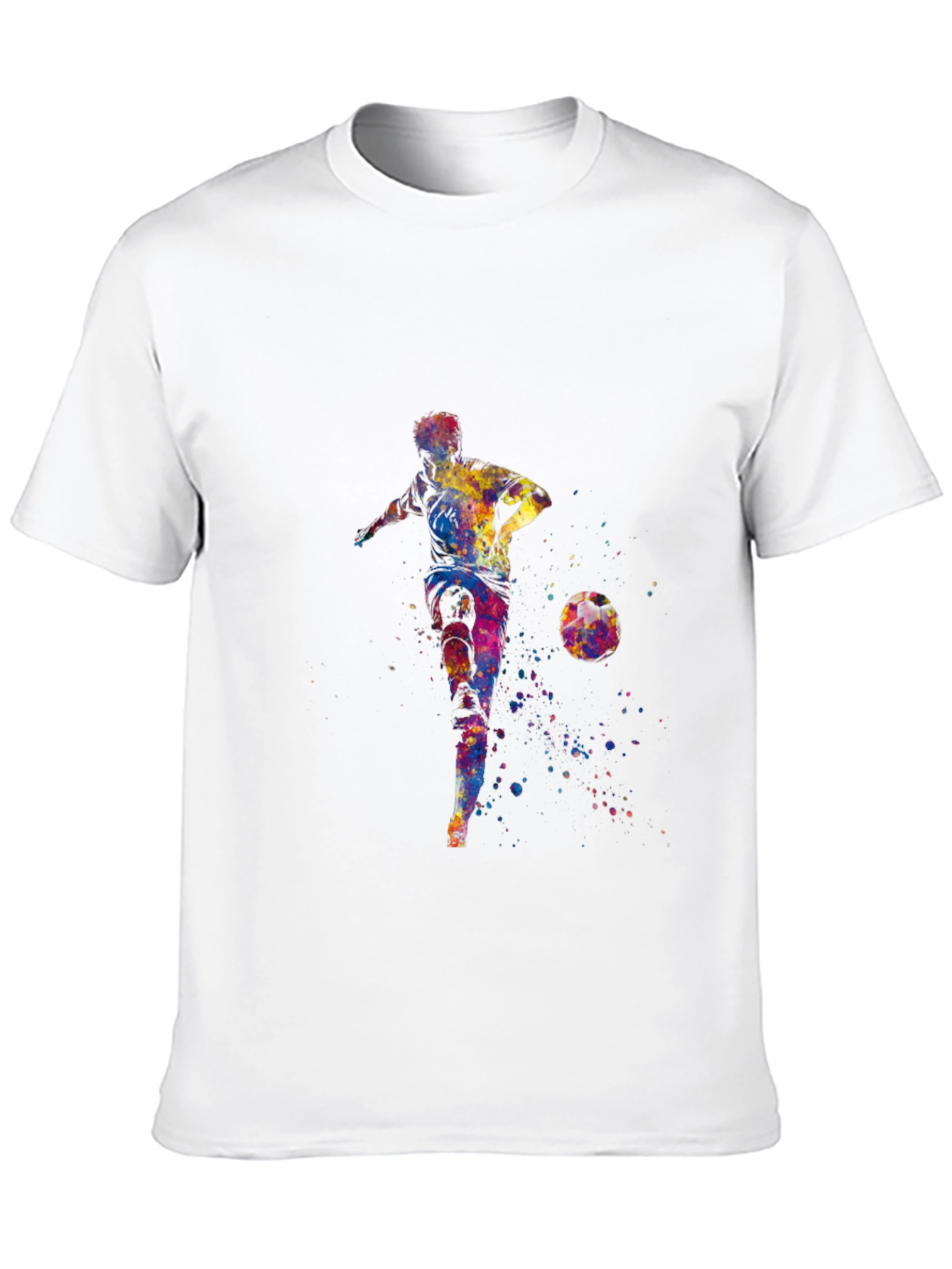 Black Colorful Soccer Player T-Shirt view 10