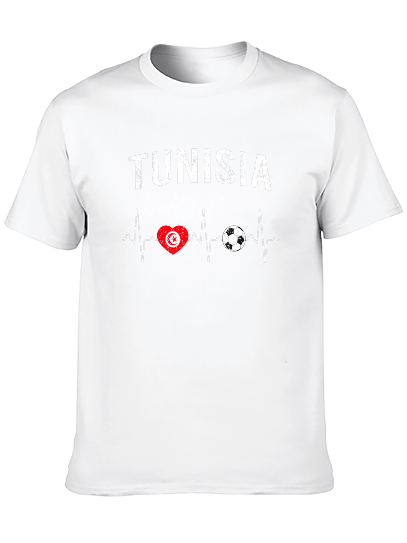 Black Tunisia Heartbeat Soccer T-Shirt view 10