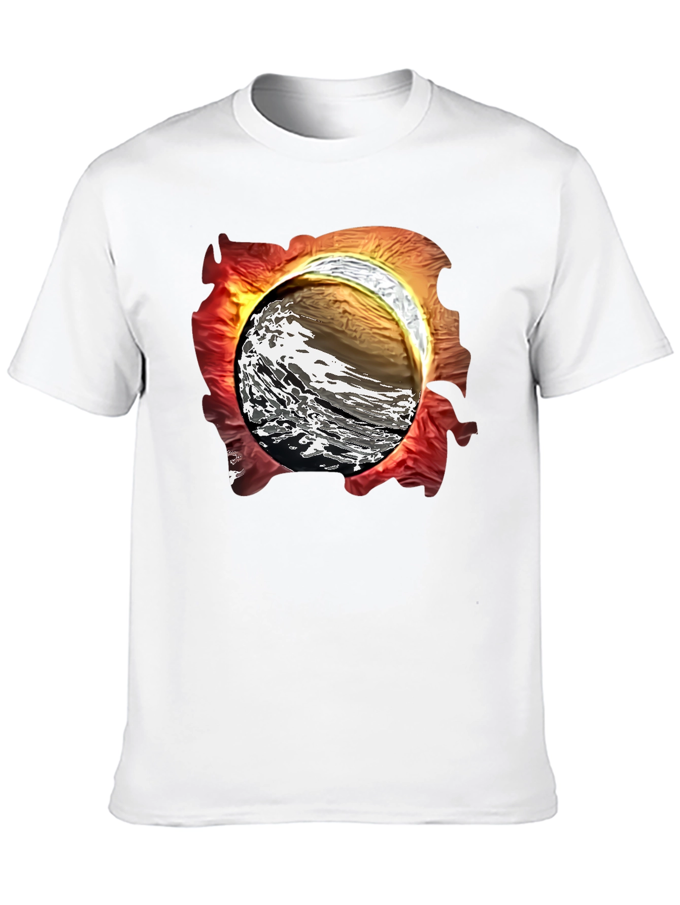 Black Abstract Wave Graphic T-Shirt view 10