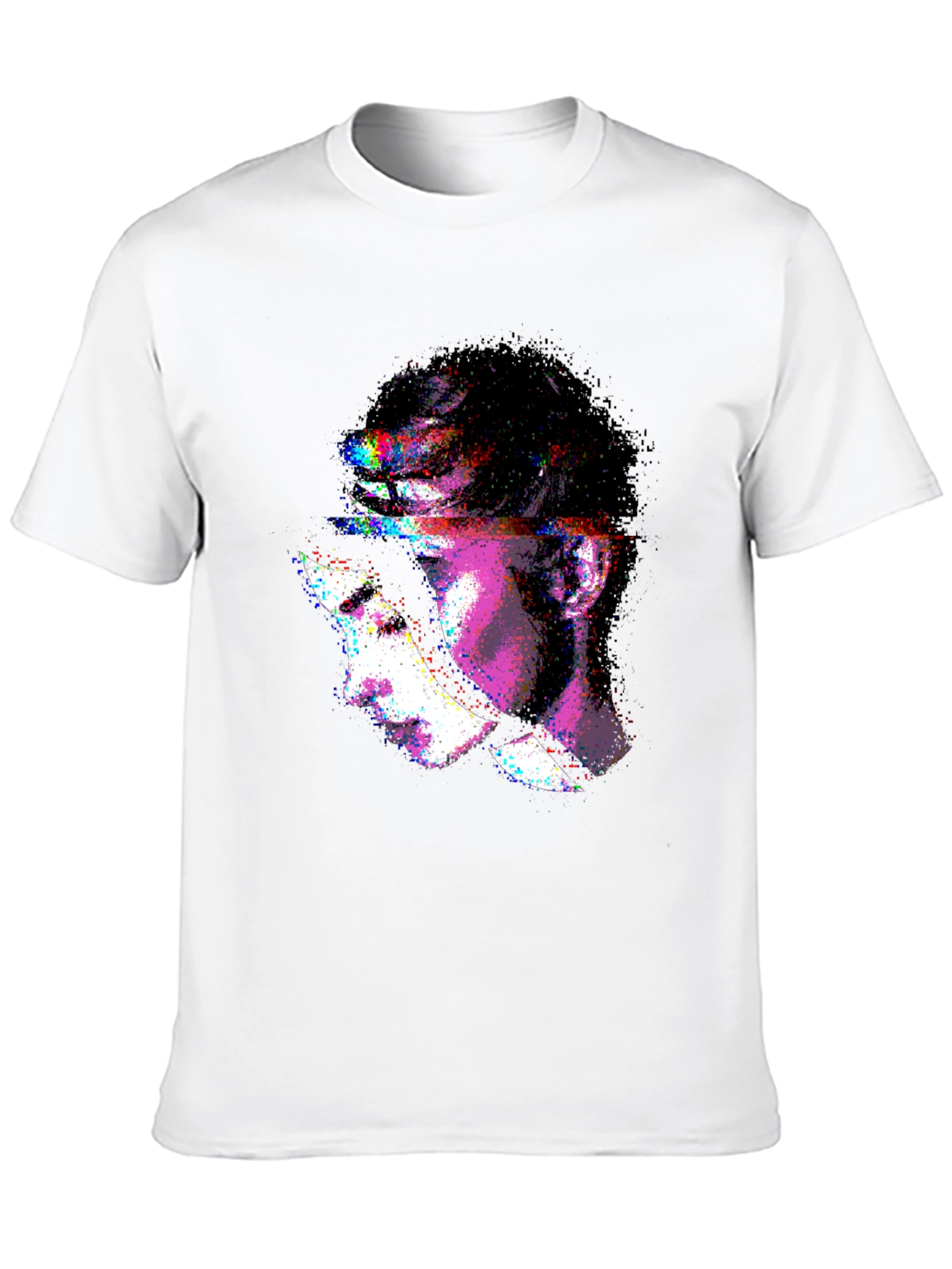 Black Abstract Face Graphic Black T-Shirt view 10