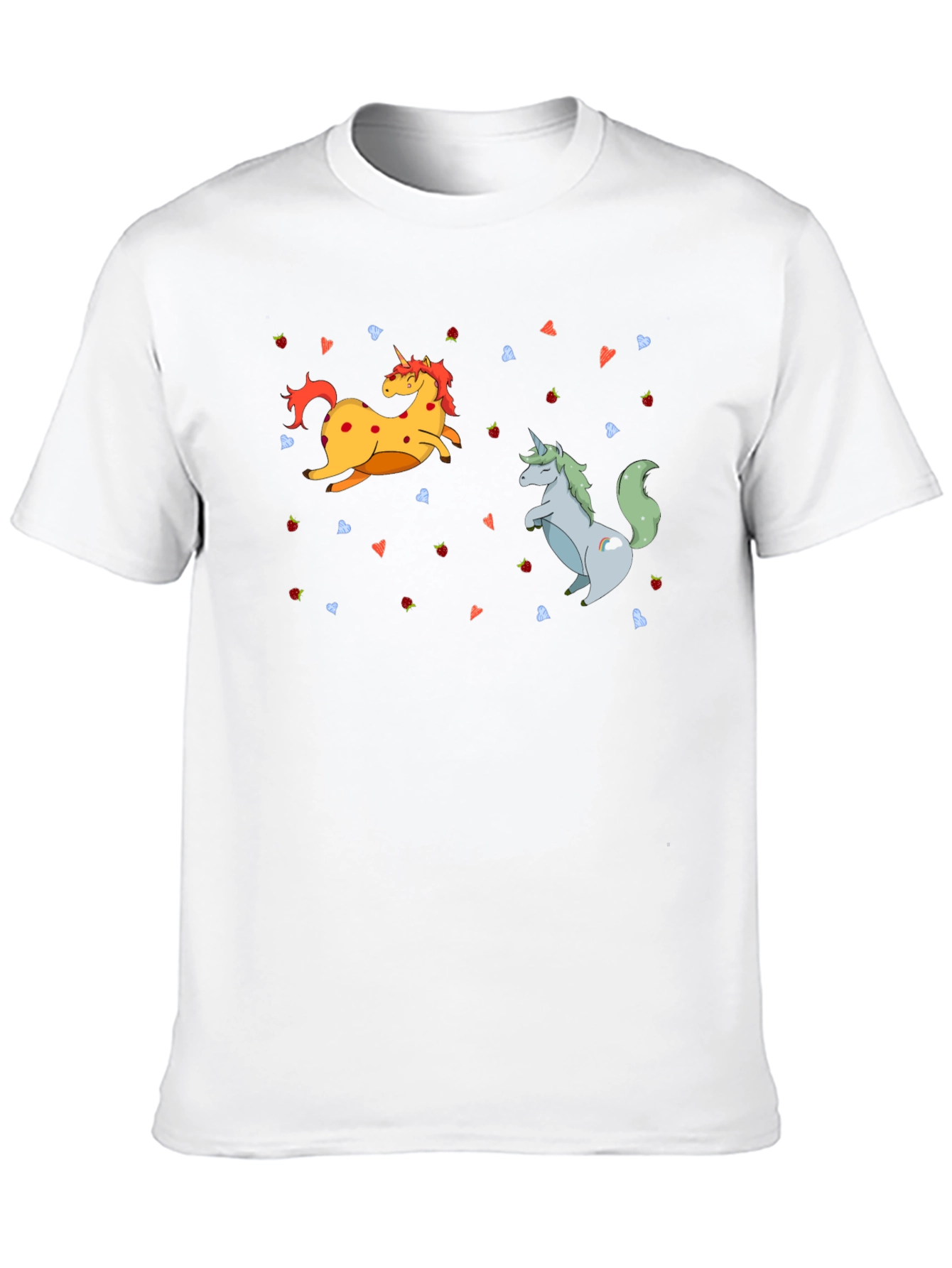 Black Unicorns & Strawberries Graphic T-Shirt - Black view 10