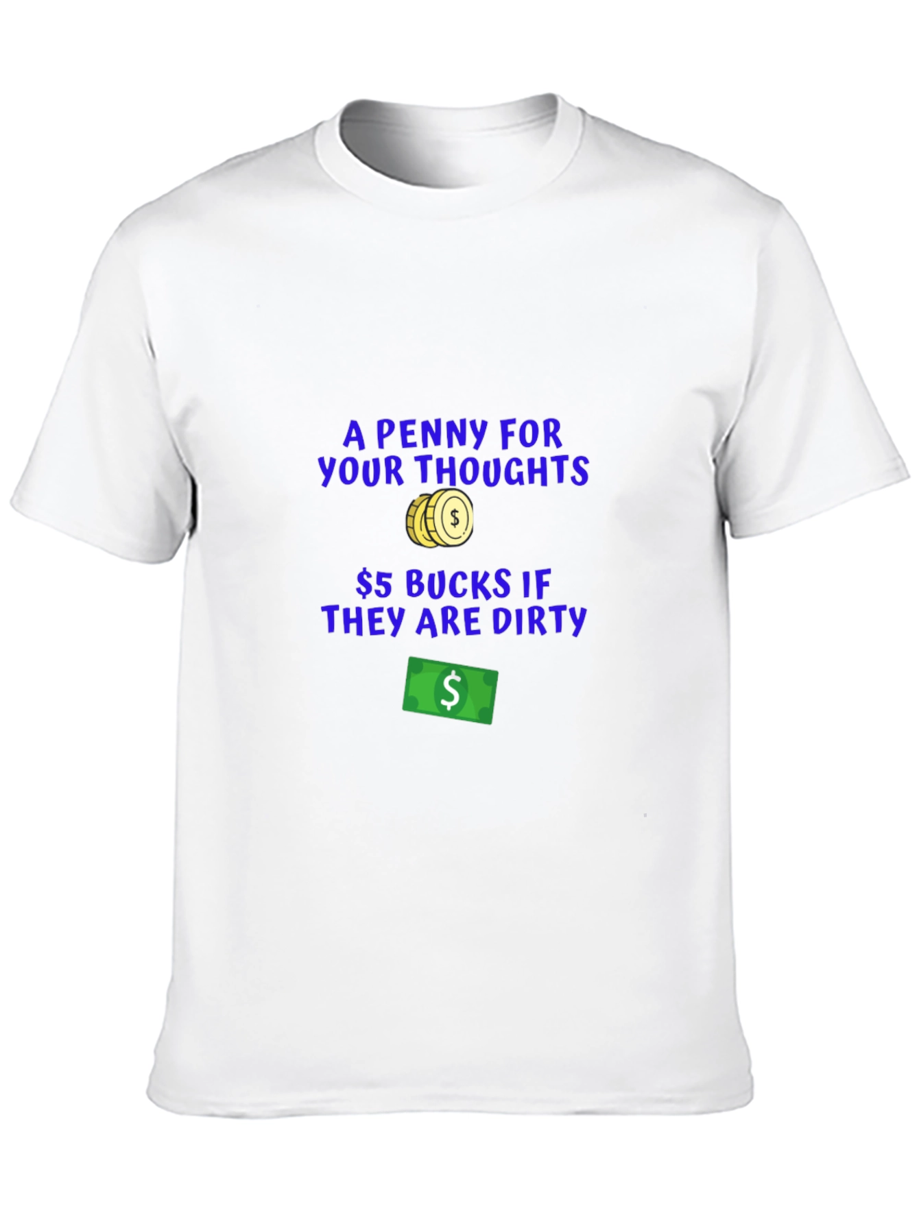 Black Funny "Dirty Thoughts" Graphic T-Shirt view 10