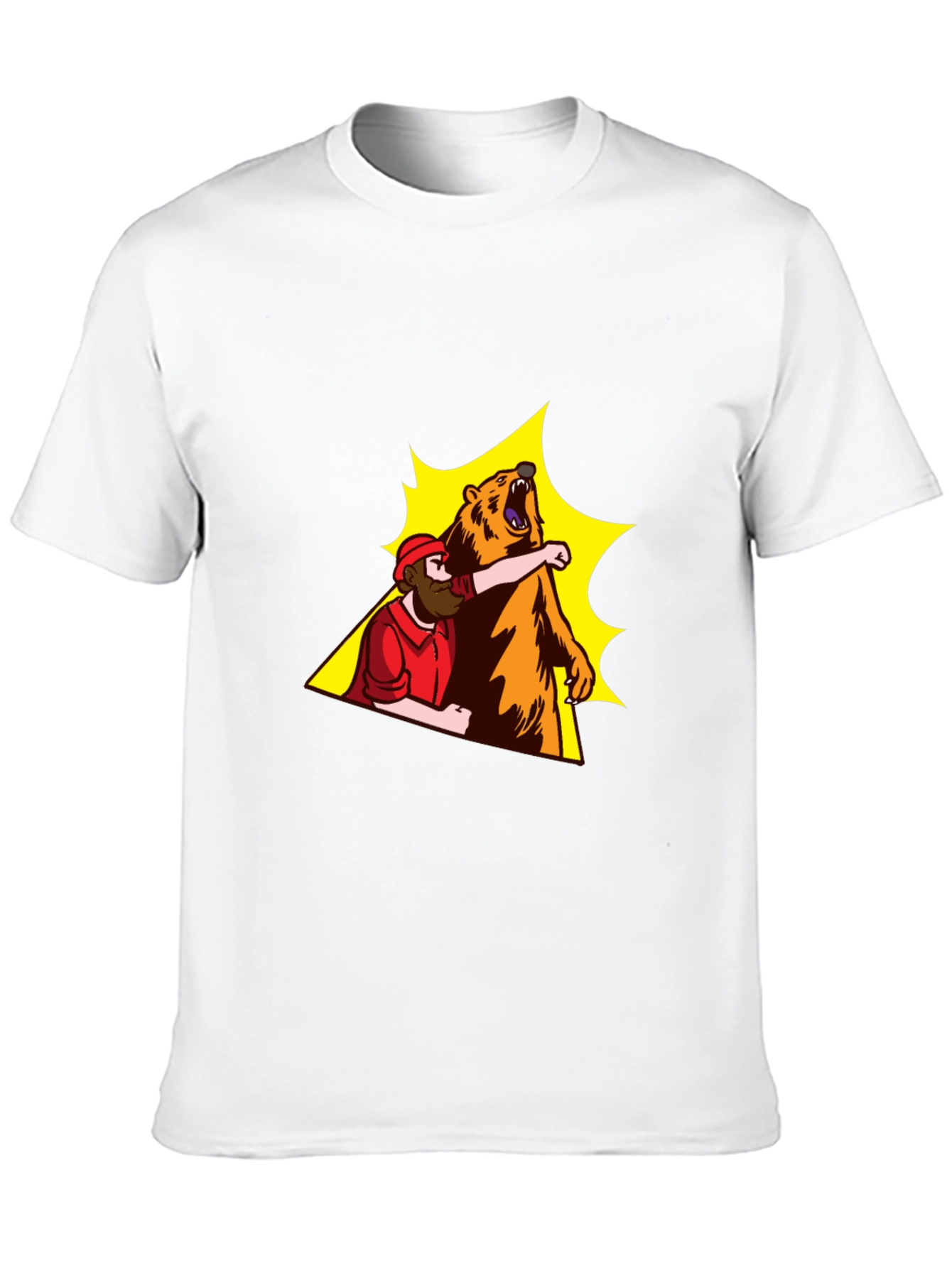 Black Man vs Bear T-Shirt, Funny Graphic Tee view 10