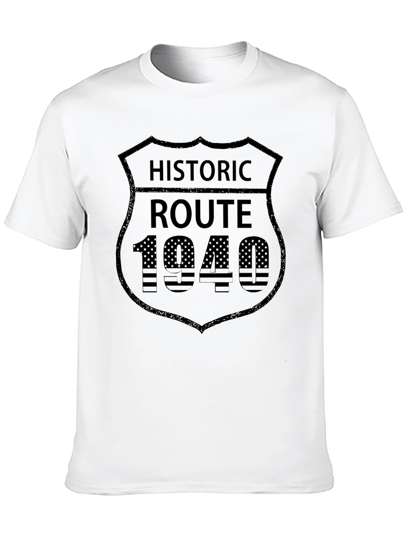 Black Historic Route 1040 Shield T-Shirt - Black view 10