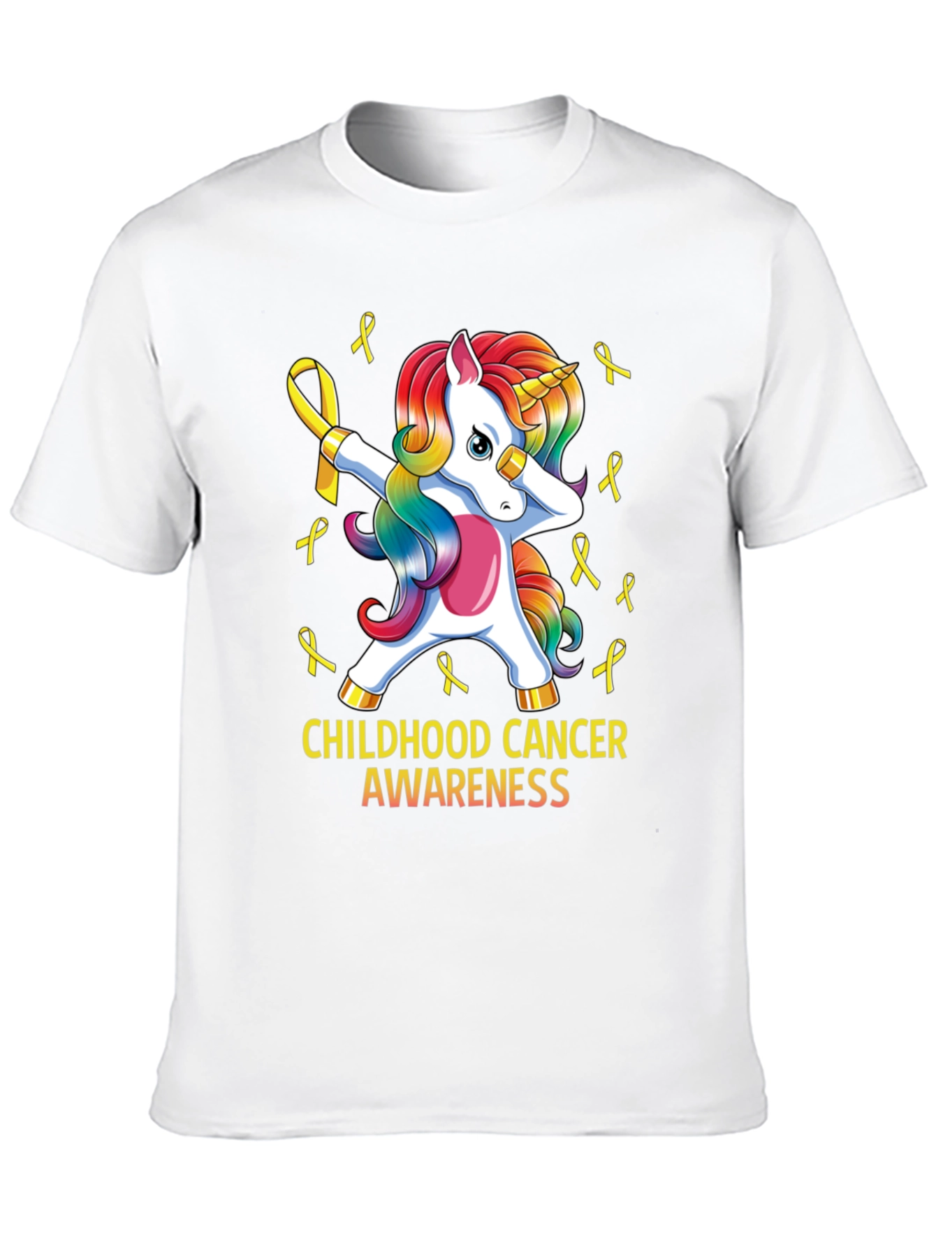 Childhood Cancer Awareness Unicorn Ribbon T-Shirt - 10