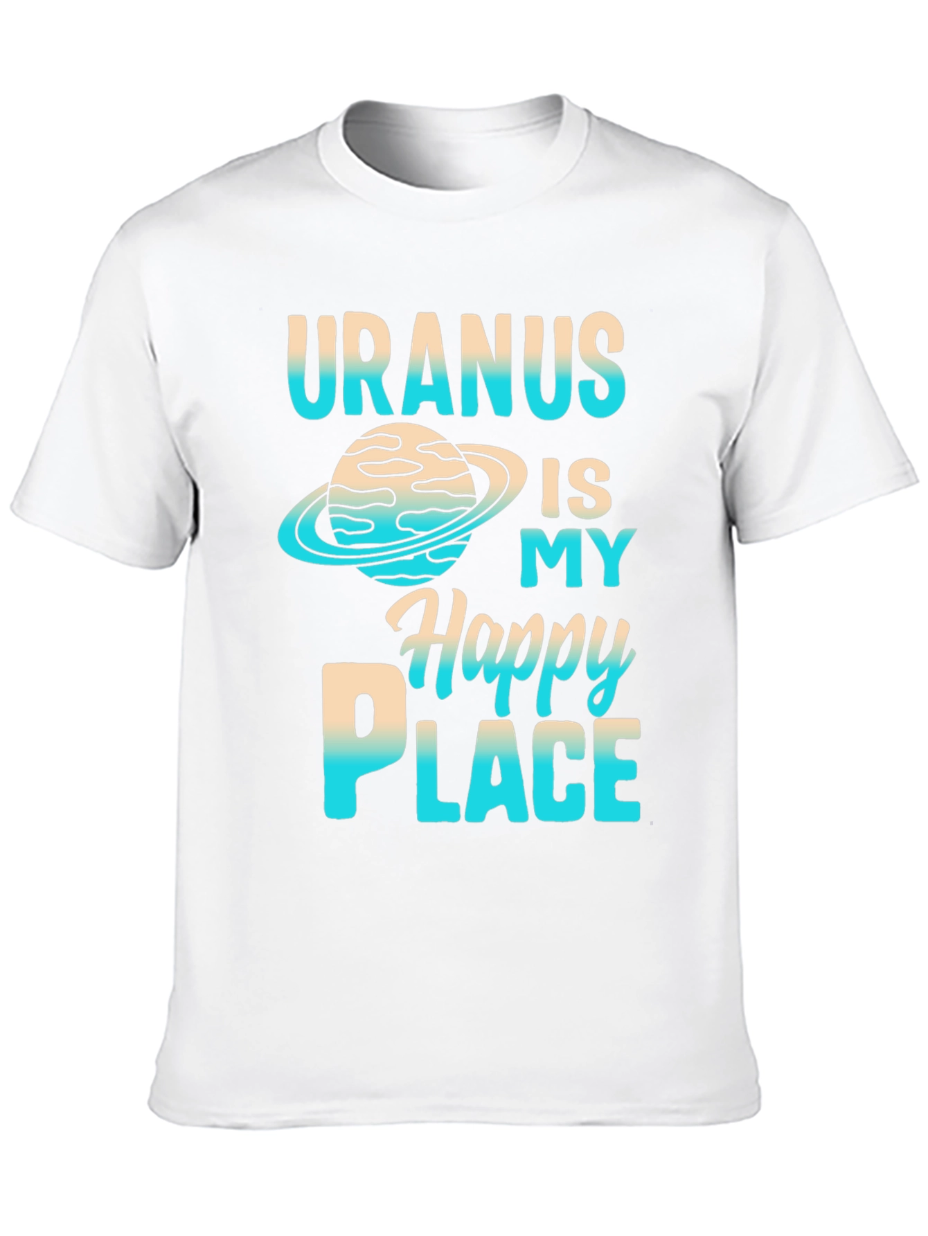 Black Uranus Happy Place Graphic T-Shirt view 10