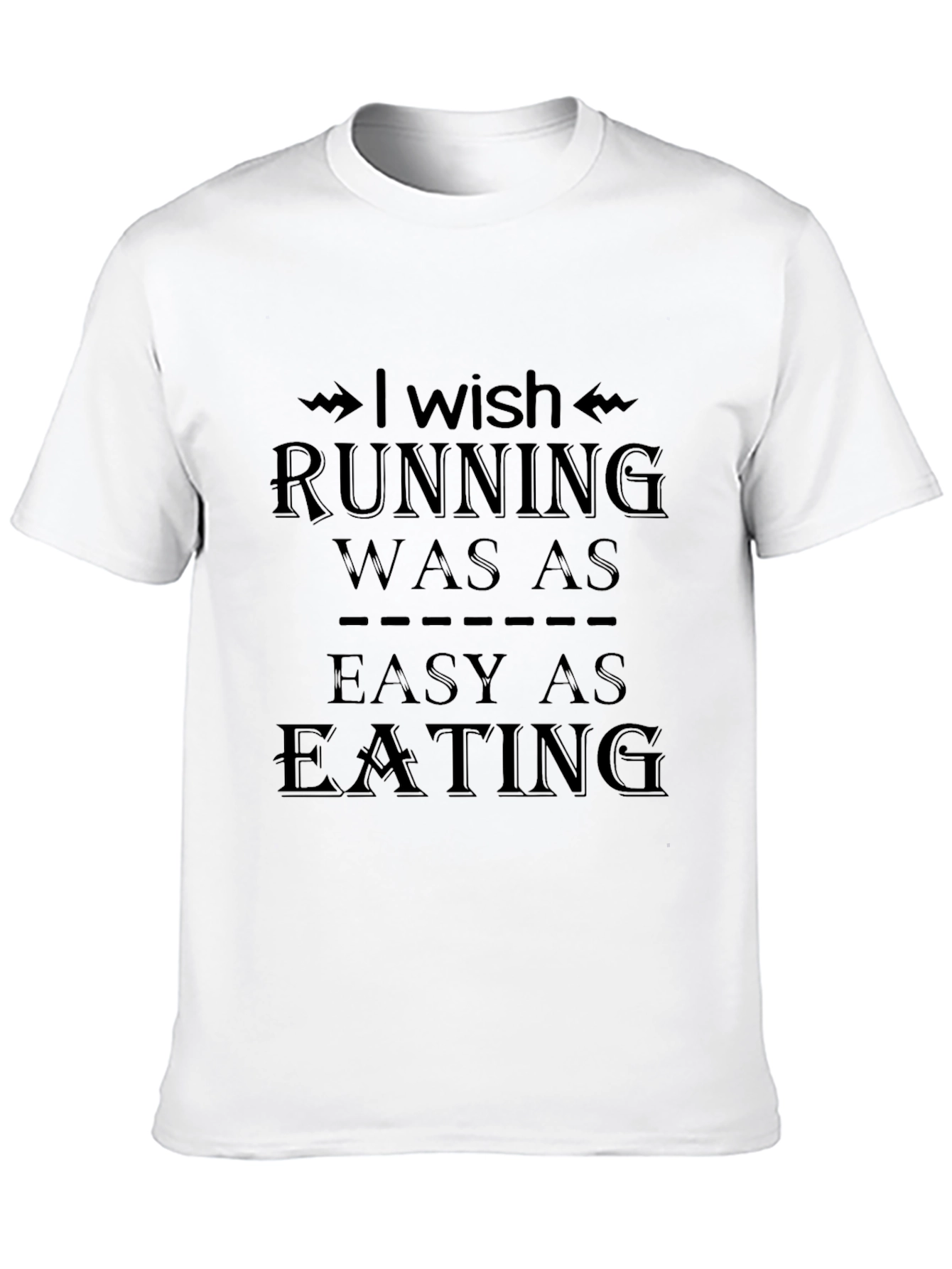 Black Funny Running T-Shirt: Wish Running Was Easy view 10