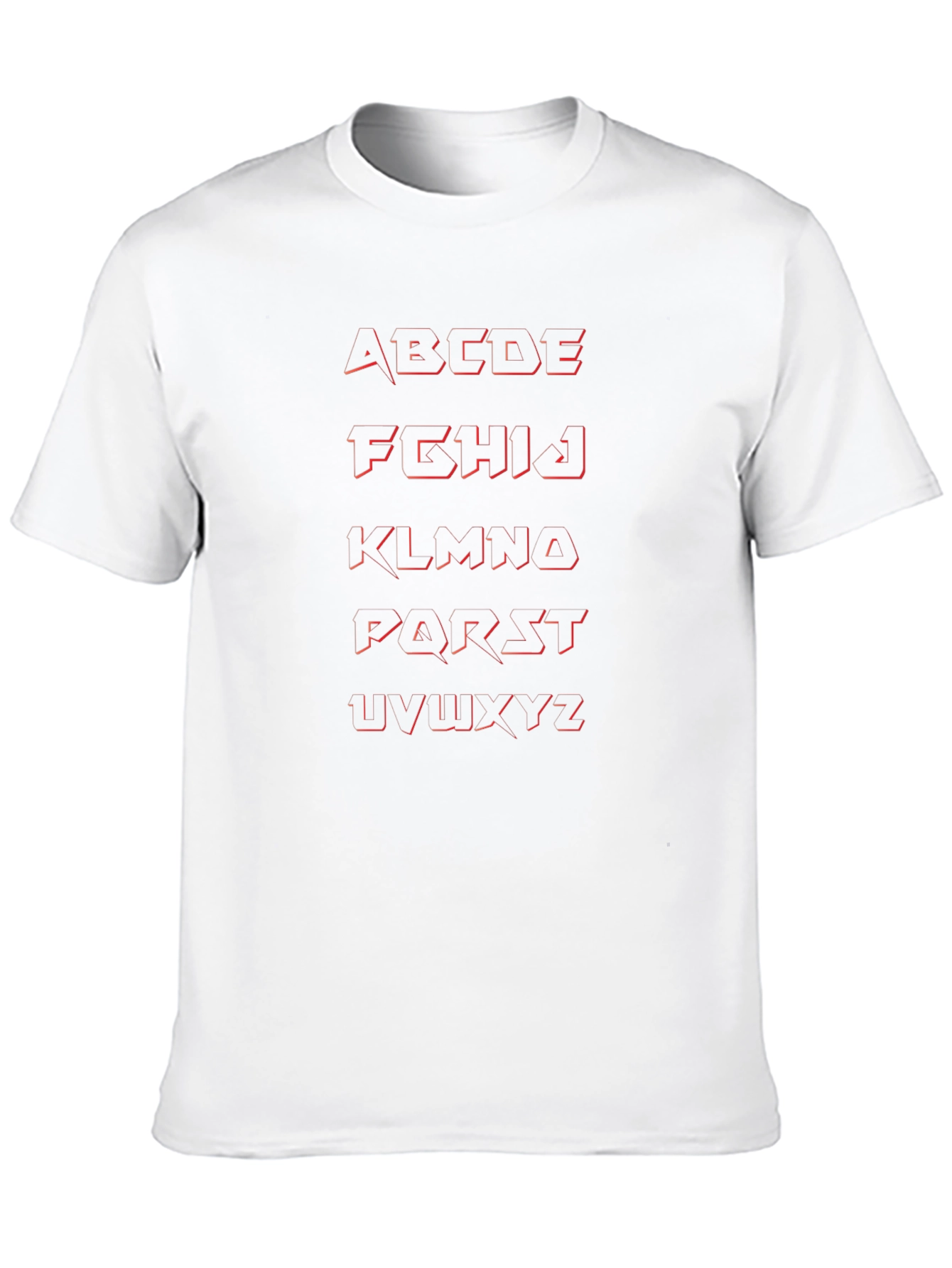 Black Alphabet T-Shirt: Bold Red Letter Design view 10