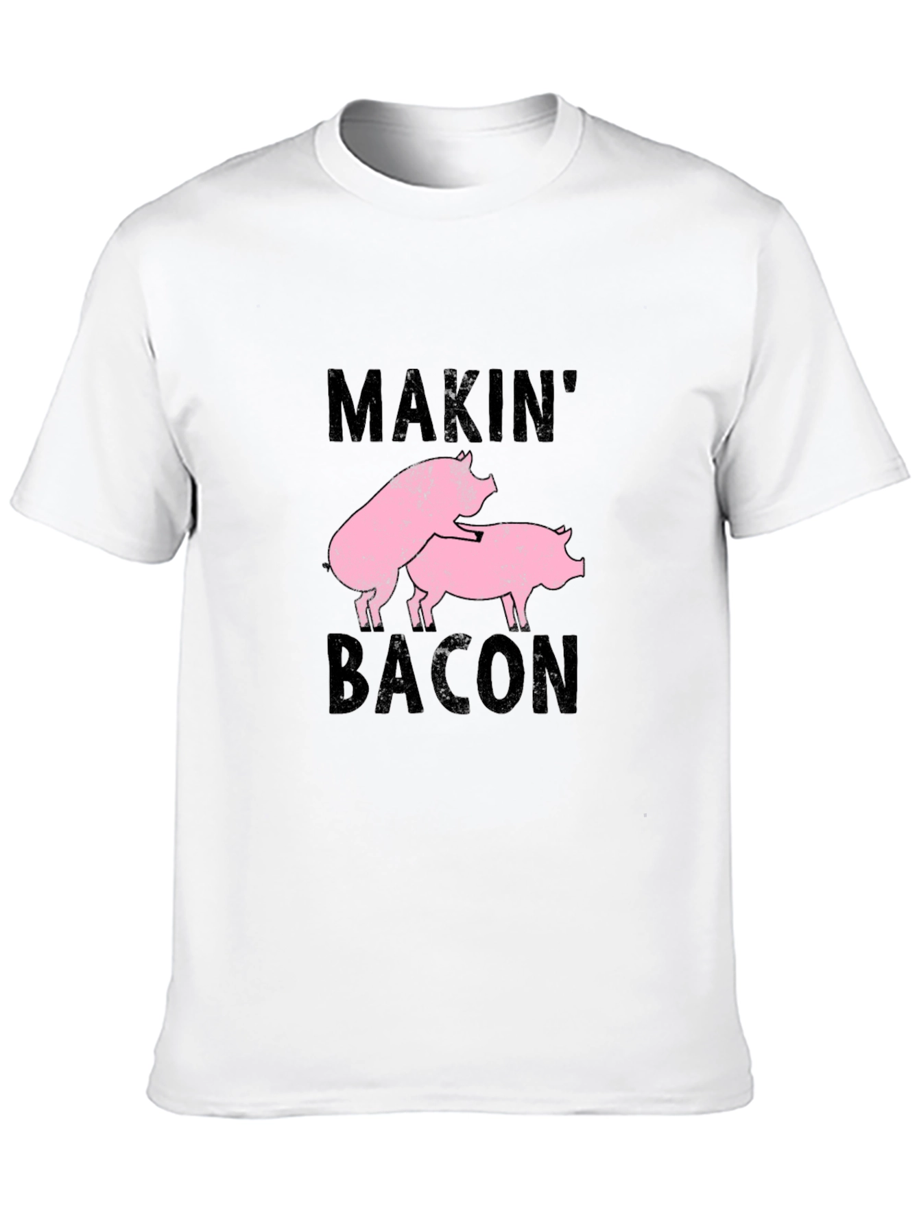 Black Makin' Bacon Graphic Tee - Black Cotton Casual T-Shirt view 10