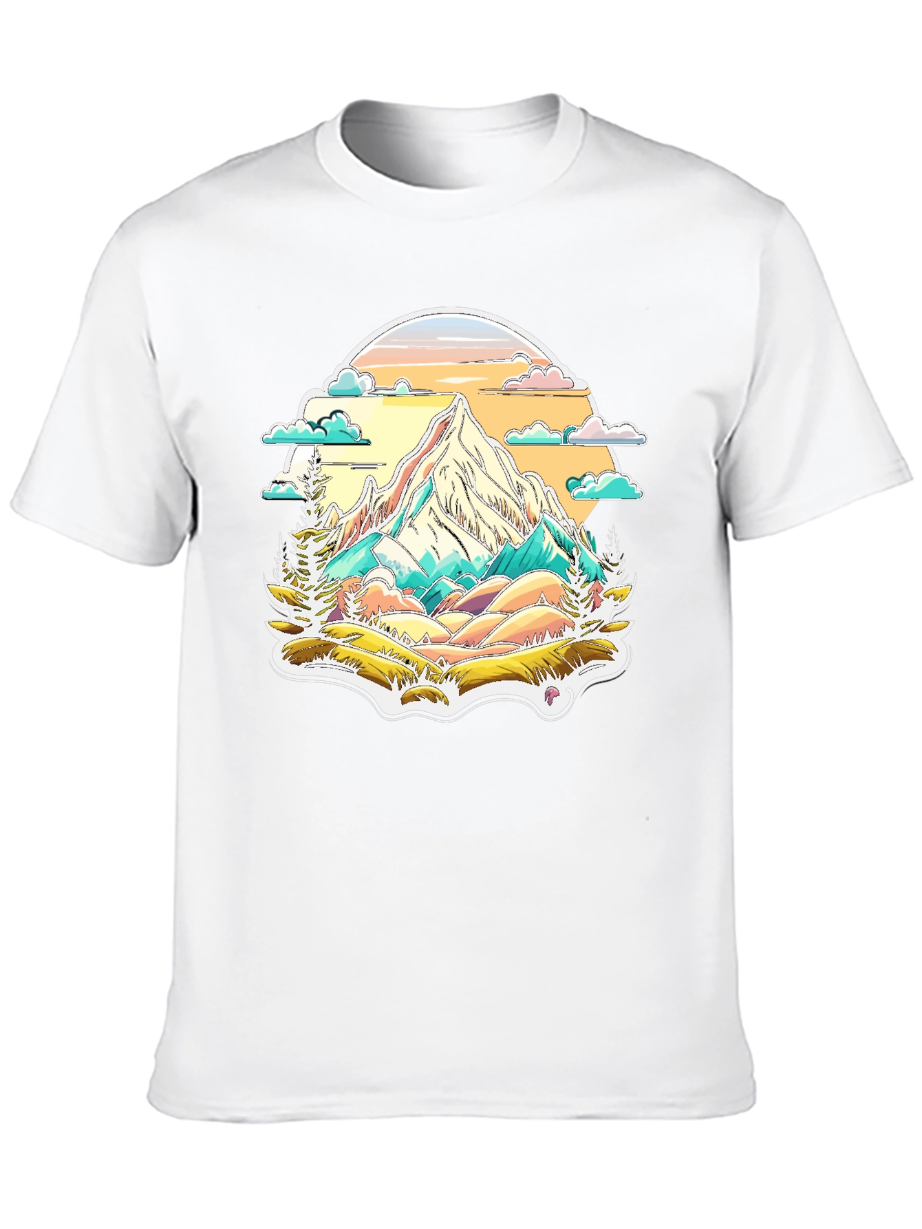 Black Mountain Scene Graphic Tee - Nature Lover's T-Shirt view 10