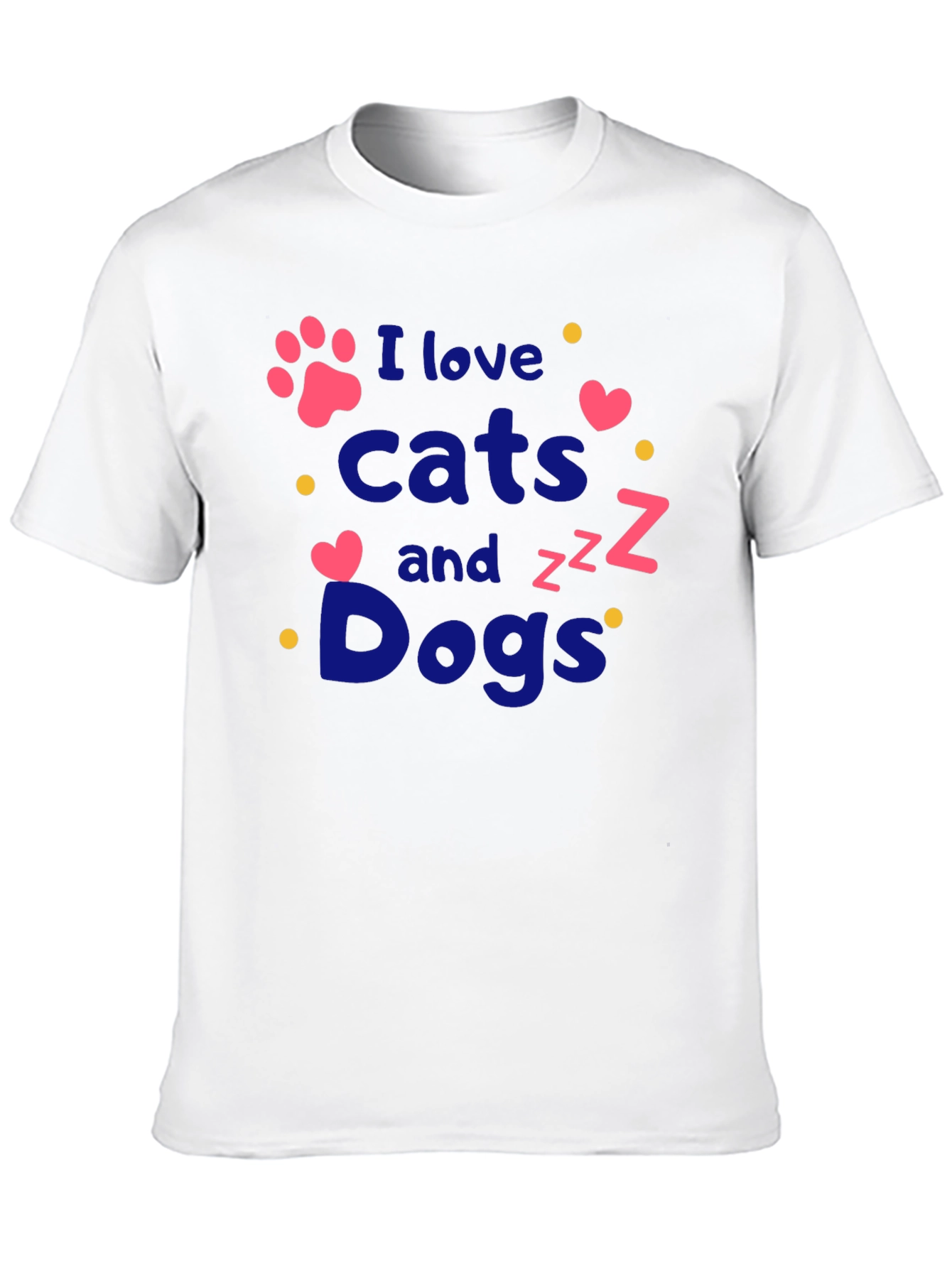 Black I Love Cats and Dogs T-Shirt - Pet Lover Tee view 10